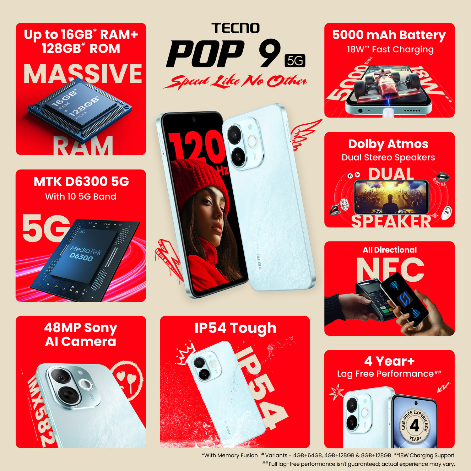 Image of Tecno Pop 9 5G (Azure Sky, 64 GB)