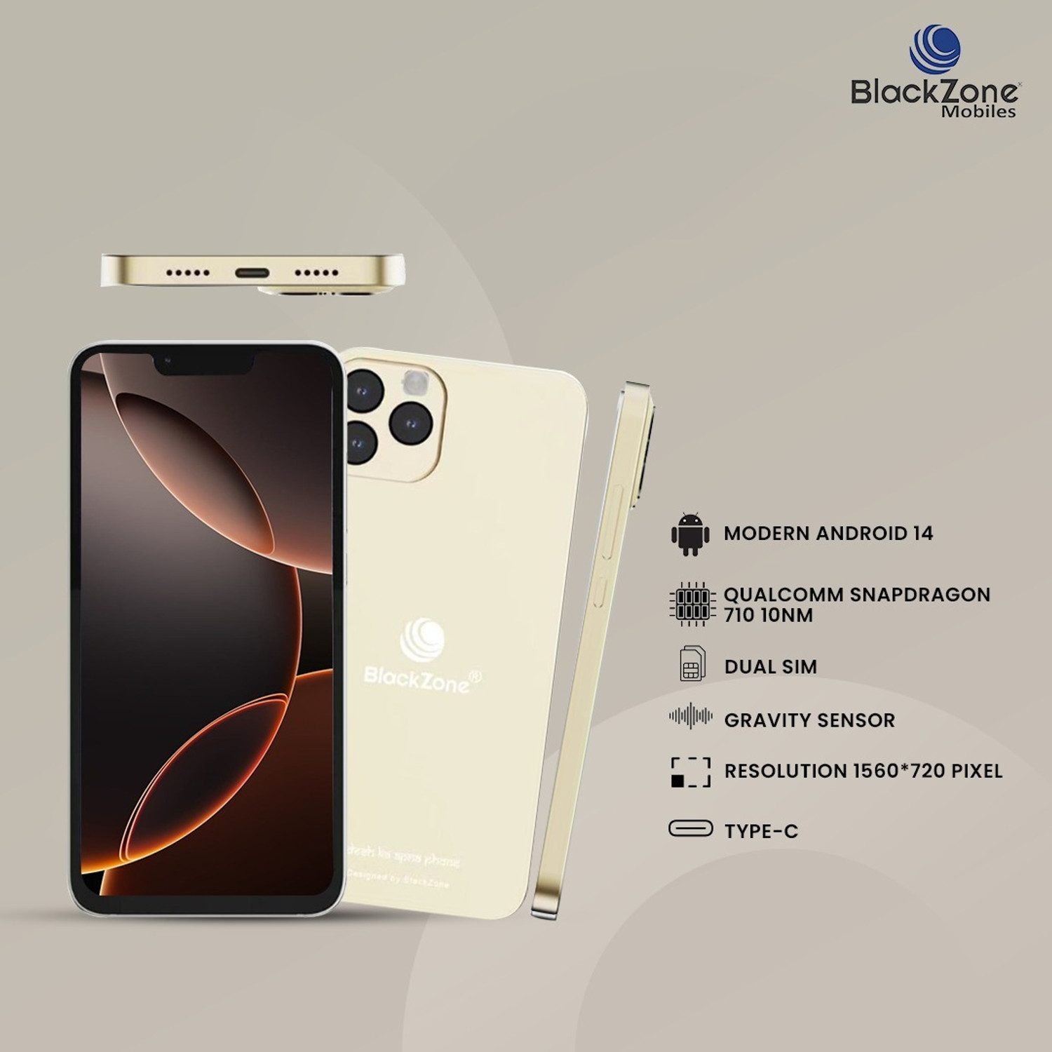 Image of BlackZone AVIATOR (Gold, 128 GB)