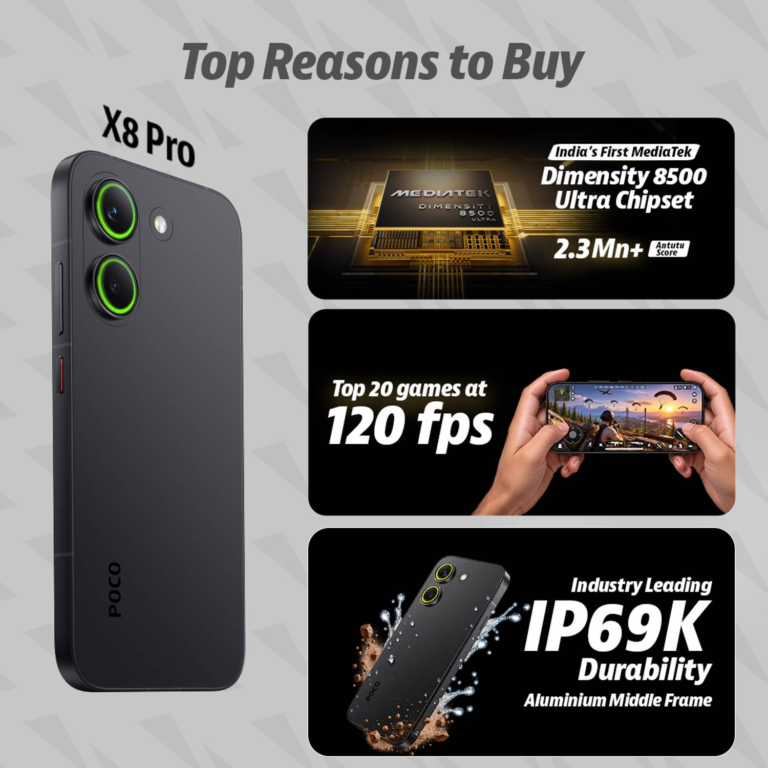 POCO X8 Pro 256 GB Black - Image 2