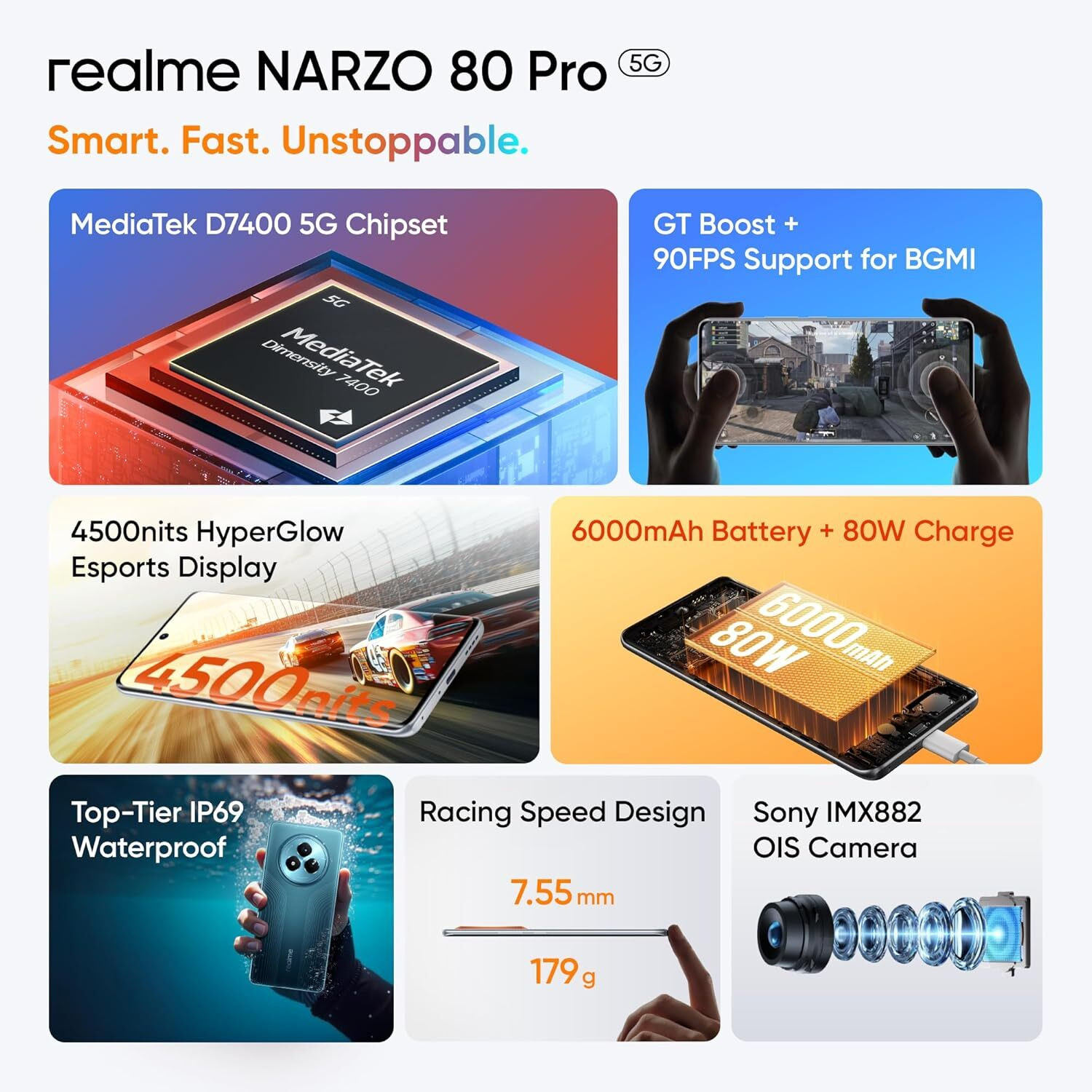 Image of realme Narzo 80 Pro 5G (Speed Silver, 256 GB)