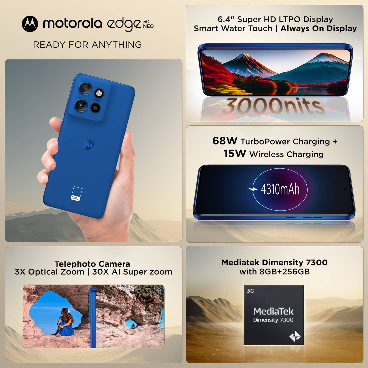 Motorola Edge 50 Neo PANTONE Nautical Blue 256 GB - Image 5