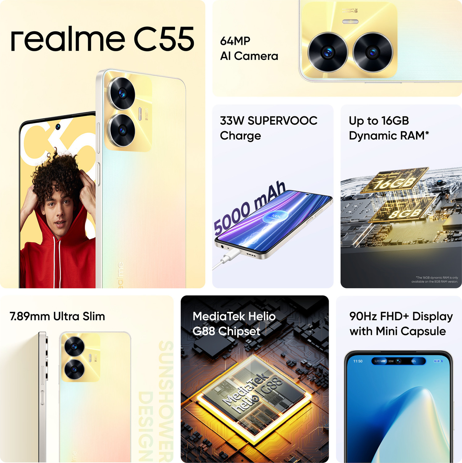 Image of realme C55 (Sunshower, 128 GB)