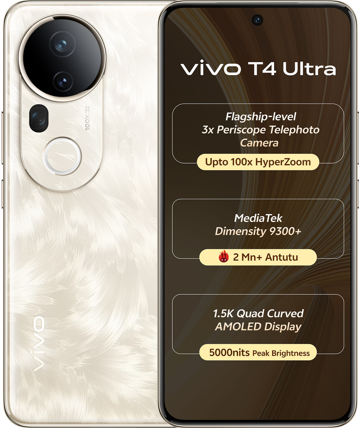 Image of vivo T4 Ultra 5G (Phoenix Gold, 256 GB)