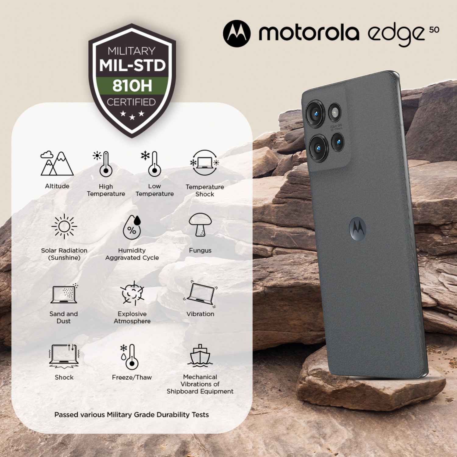 Image of MOTOROLA Edge 50 (Koala Grey, 256 GB)