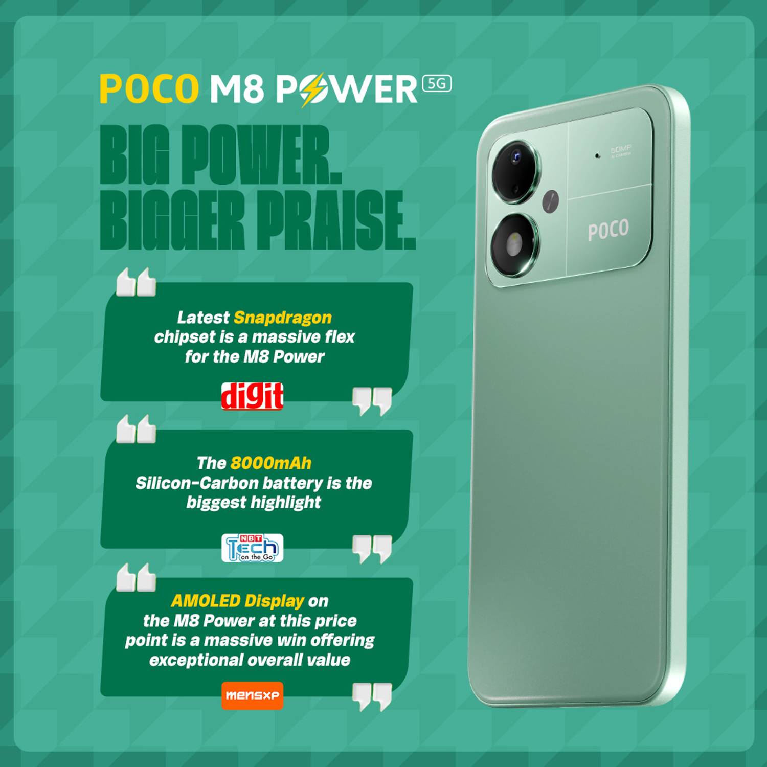 POCO M8 Power 5G 128GB Green - Image 5