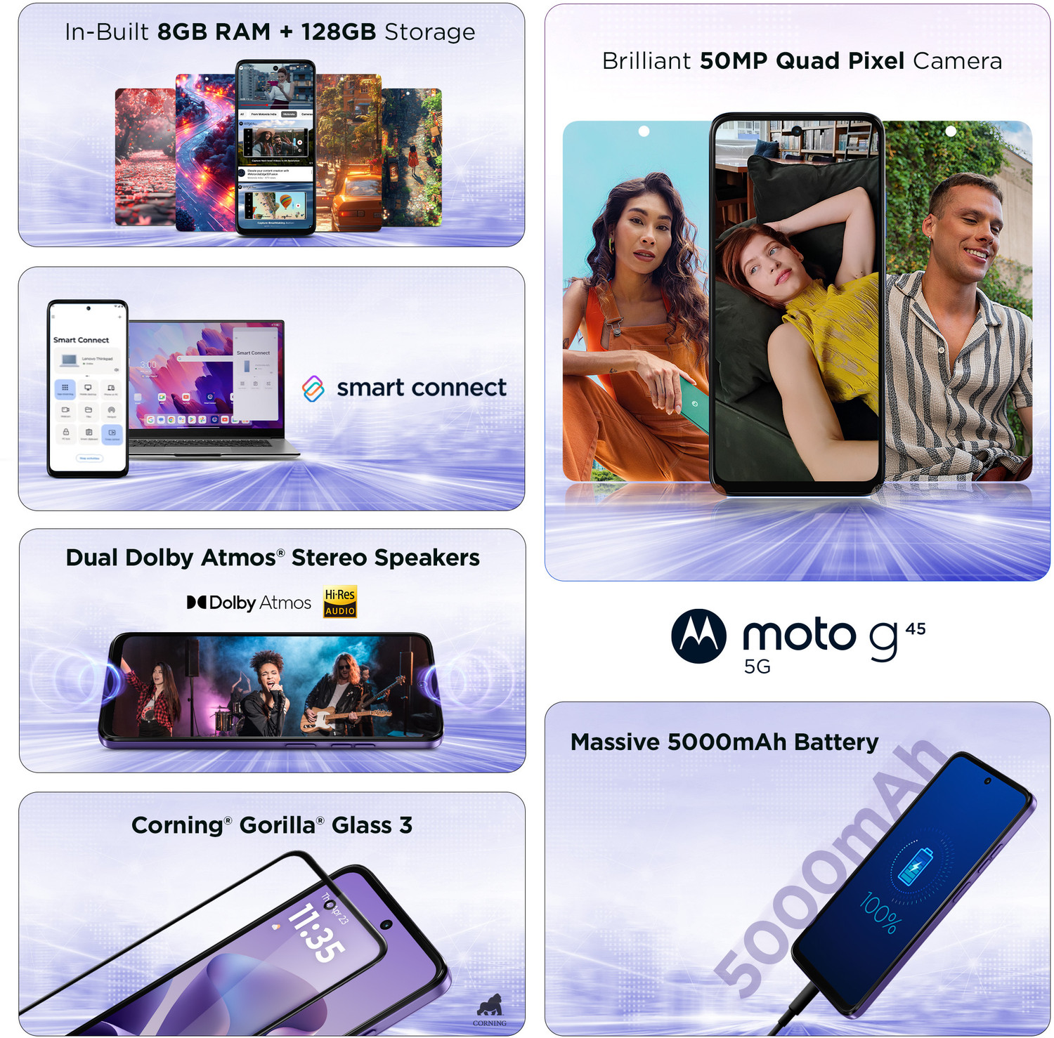 Image of Motorola g45 5G (Pantone Dahlia Purple, 128 GB)