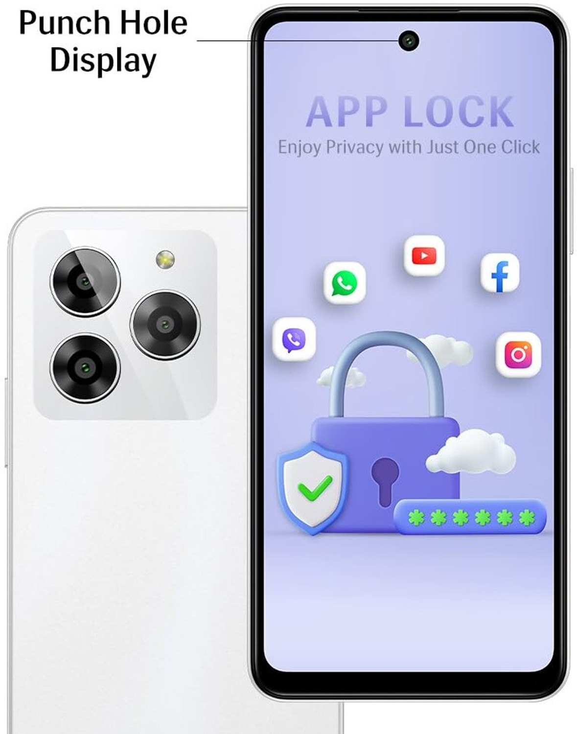 Image of LAVA Yuva 3 with Dual Sim|5000 mAh Battery|13MP Rear Camera |Expandable Upto 512 GB (White, 64 GB)