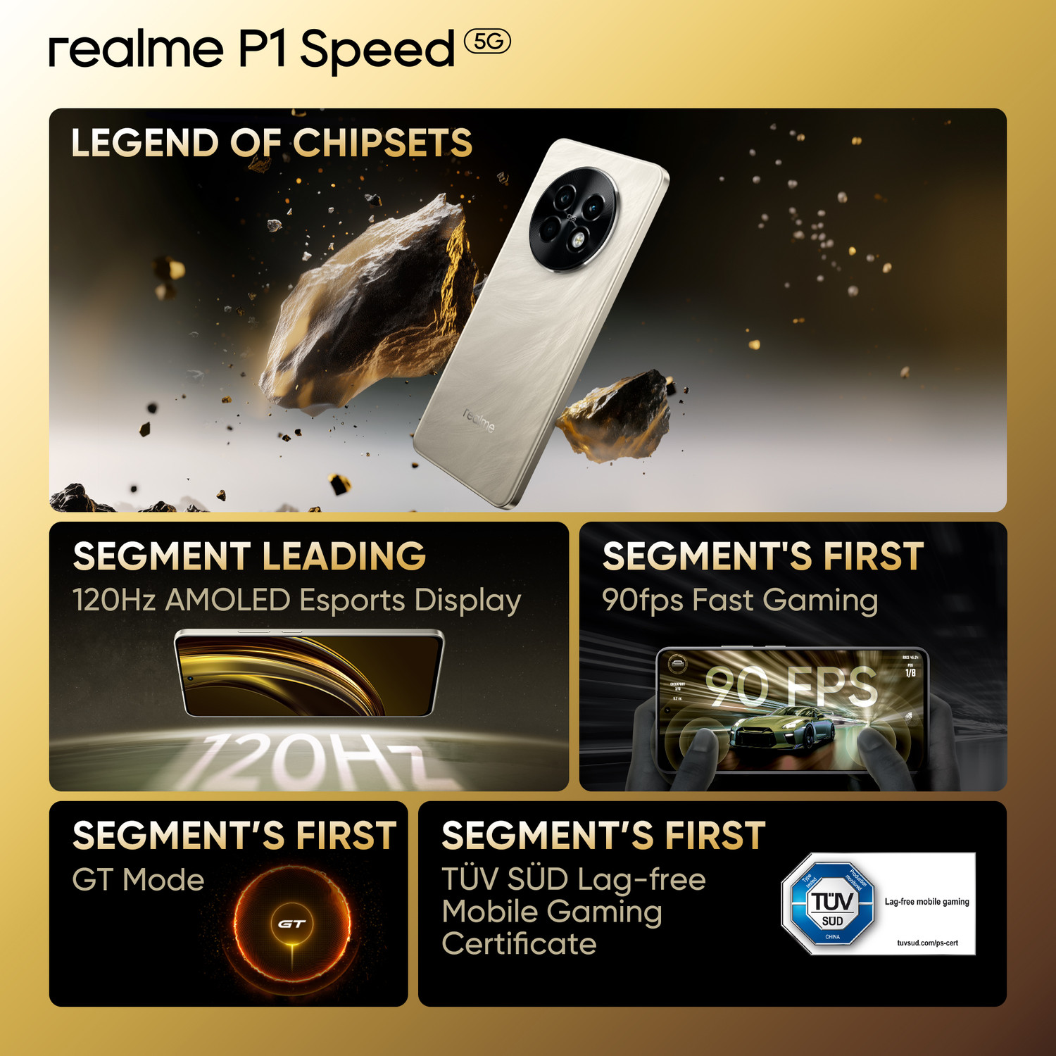 Image of realme P1 Speed 5G (Textured Titanium, 128 GB)