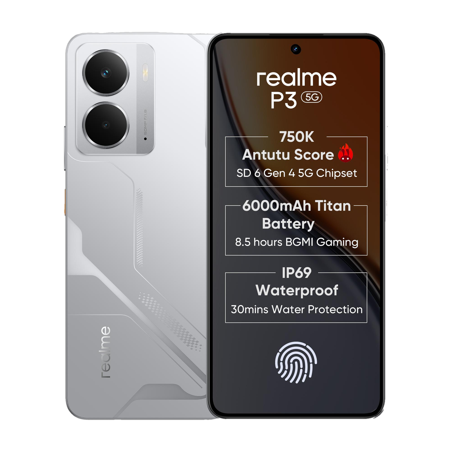 Image of realme P3 5G (Space Silver, 256 GB)