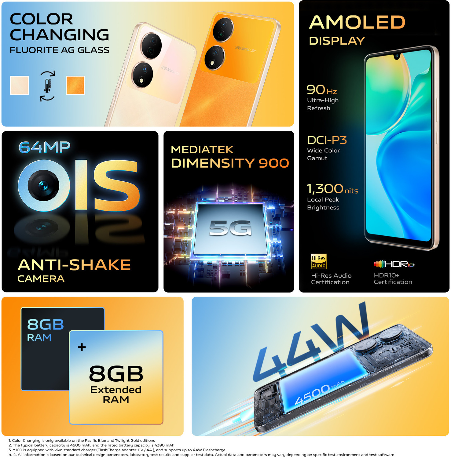 Image of vivo Y100 5G (Twilight Gold, 128 GB)