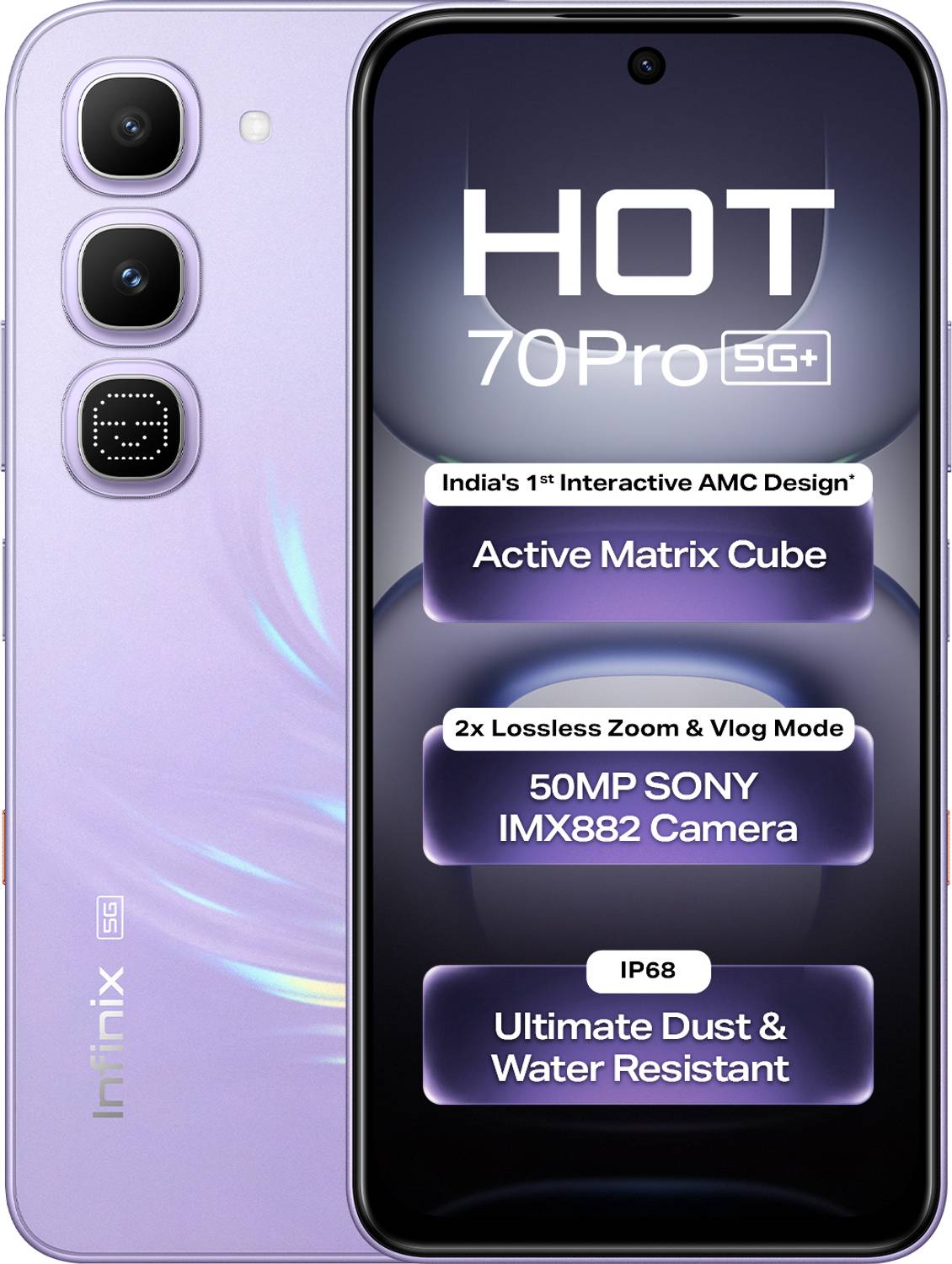 Infinix HOT 70 Pro 5G 128GB Silk Glow Purple - Image 1