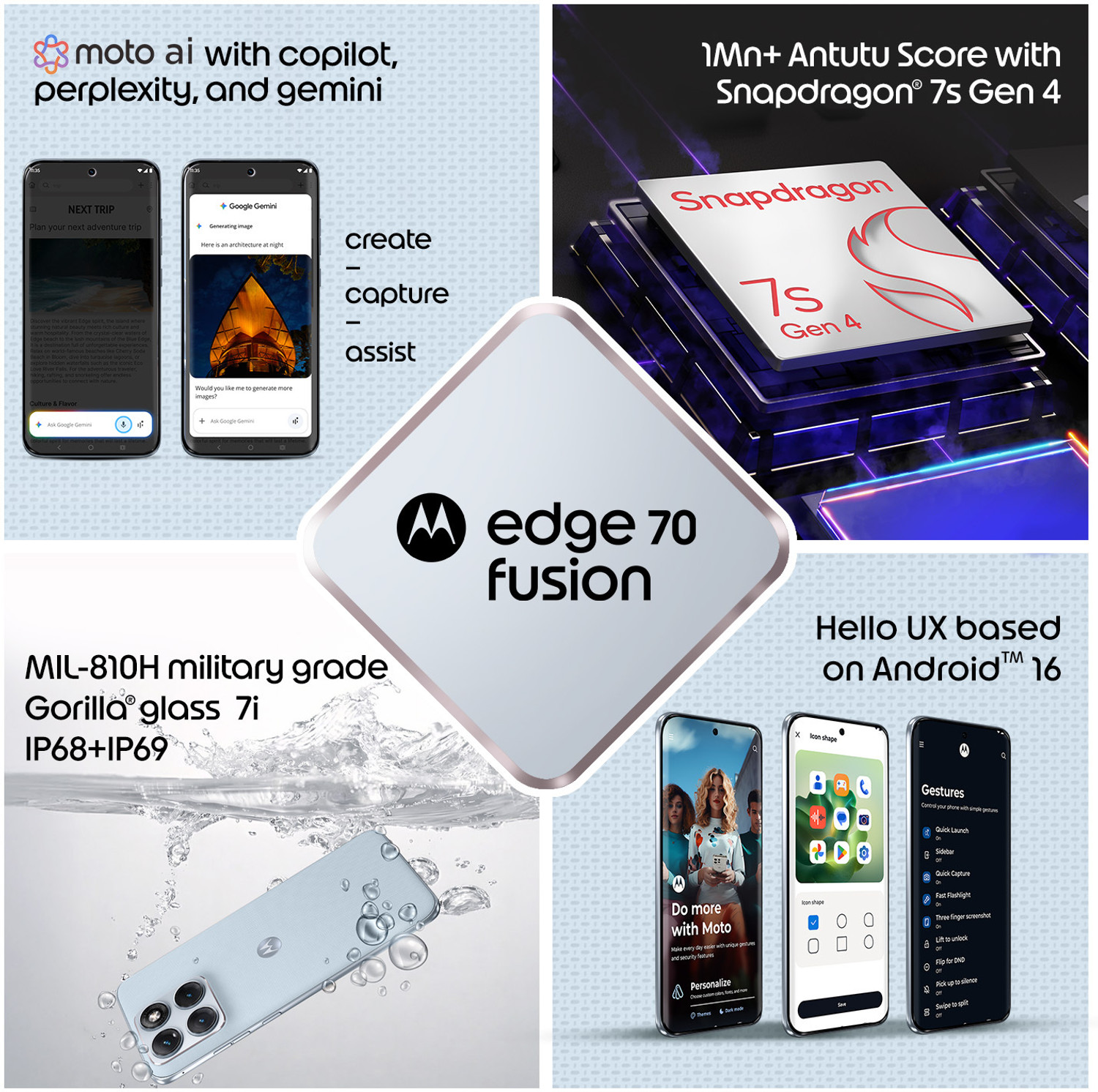 Image of MOTOROLA Edge 70 Fusion (Pantone COUNTRY AIR, 256 GB)