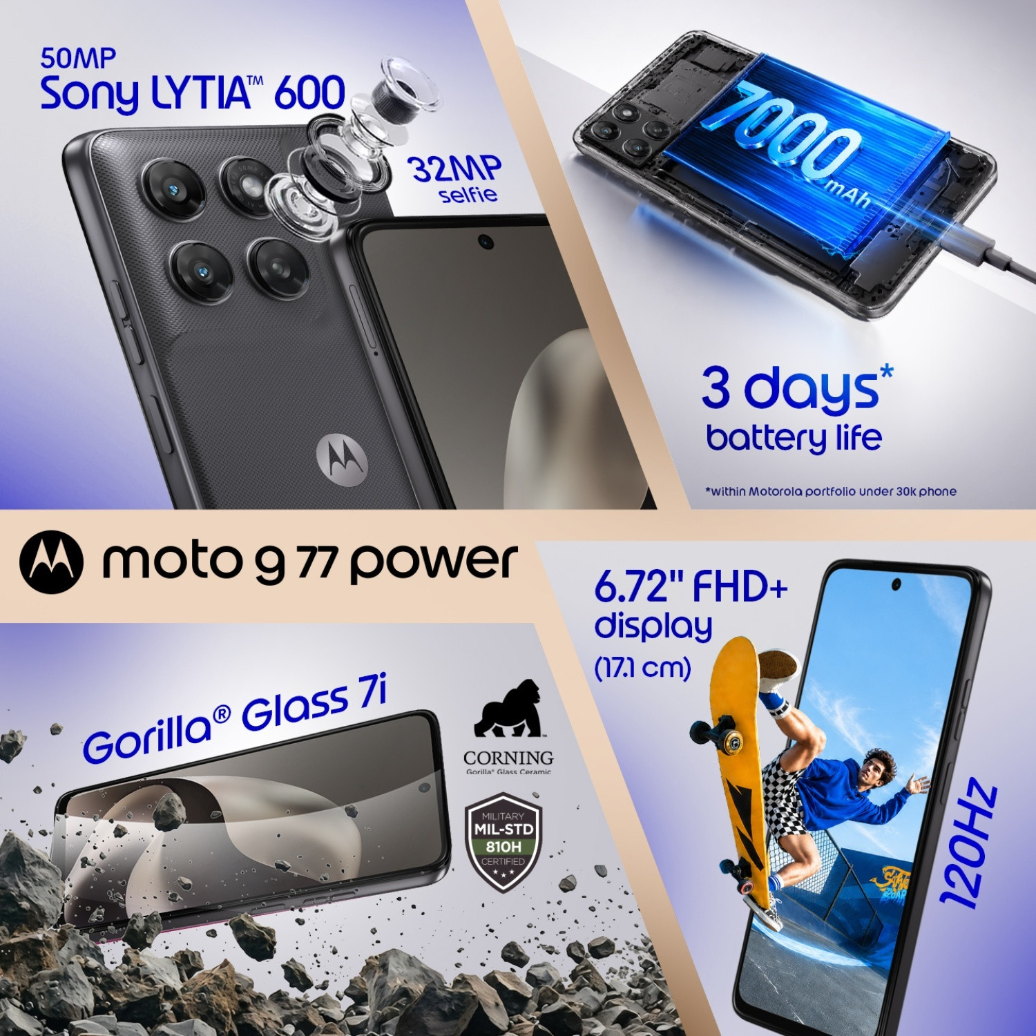 Image of MOTOROLA G77 Power (PANTONE Impenetrable, 128 GB)