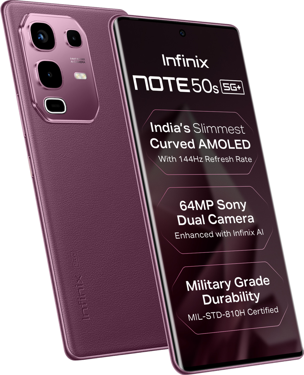 Image of Infinix NOTE 50s 5G+ 45W Charger In the Box & AI (Mystic Plum, 128 GB)