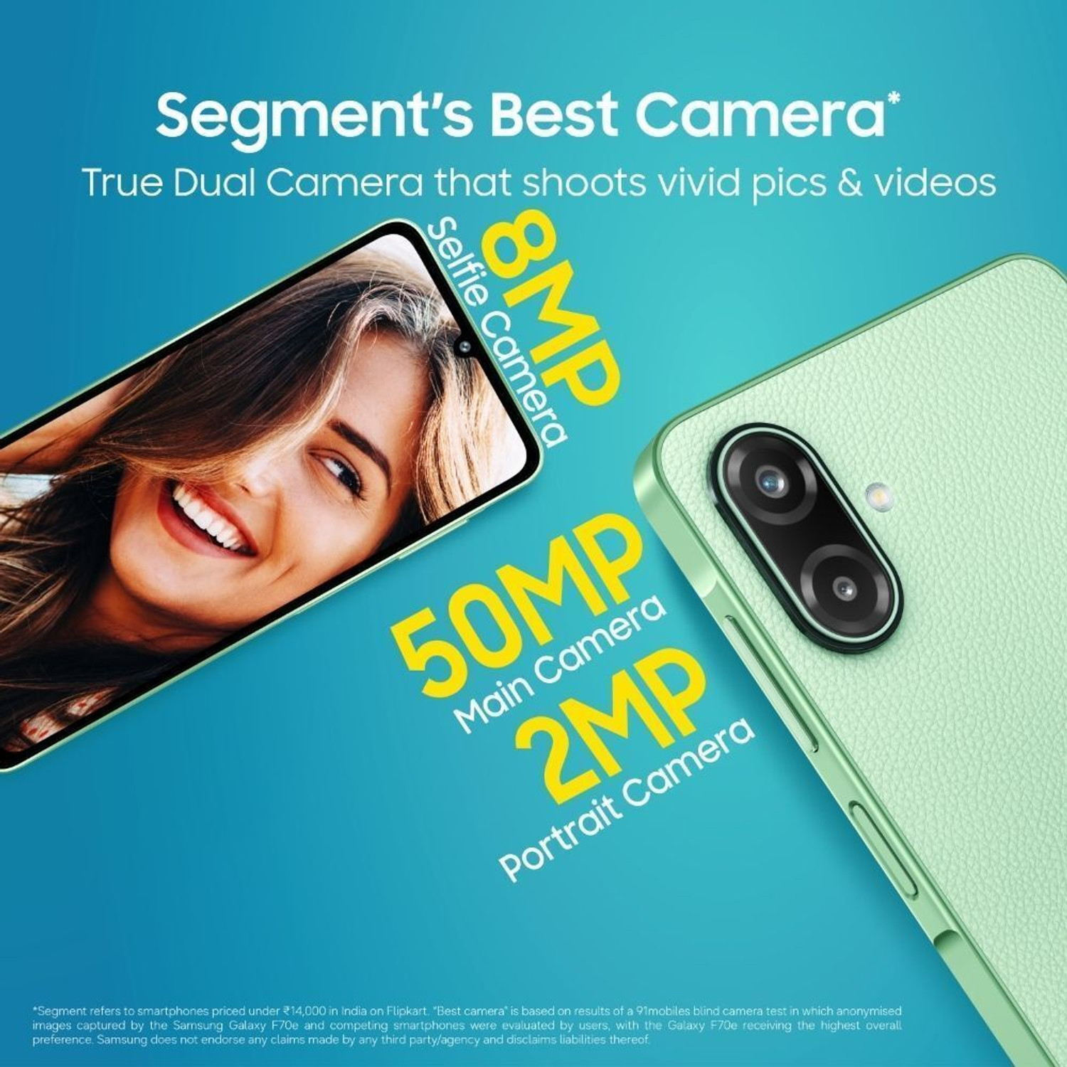 Image of Samsung Galaxy F70e 5G (Limelight Green, 128 GB)
