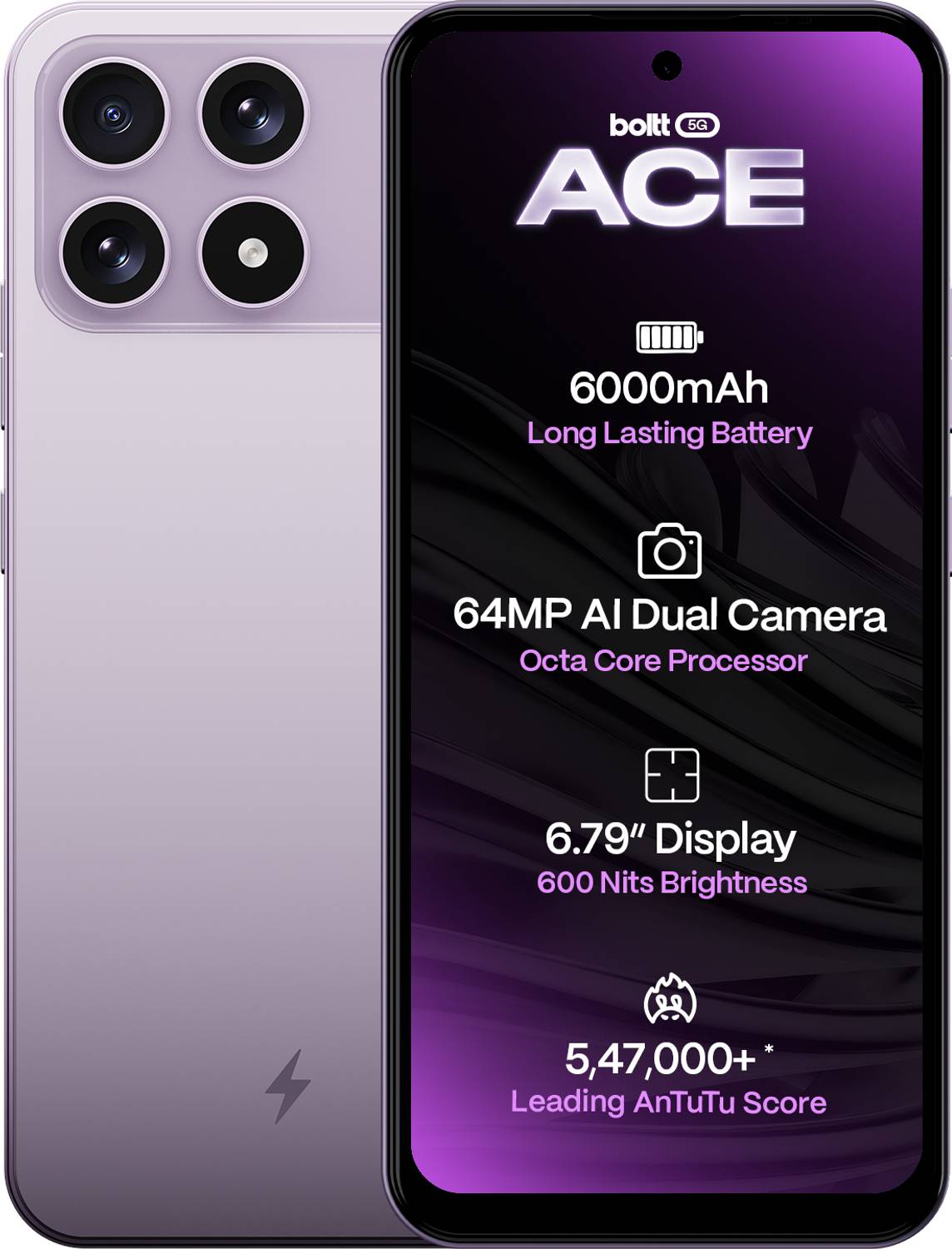 BOLTT ACE 5G 64GB Lavender Bloom - Image 1