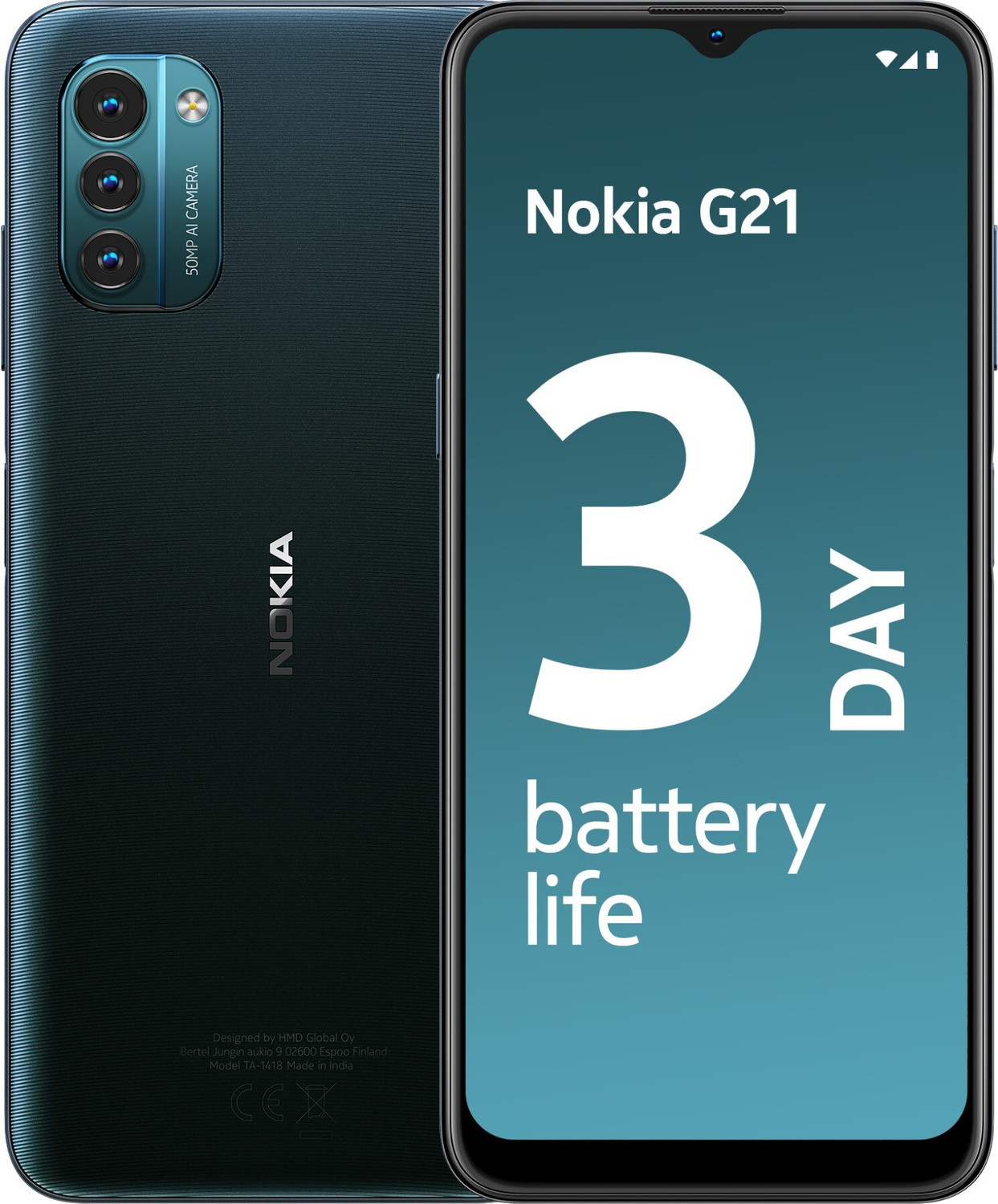 Image of Nokia G21 Dual Sim 50MP Camera, 8MP Front Camera (Nordic Blue, 128 GB)