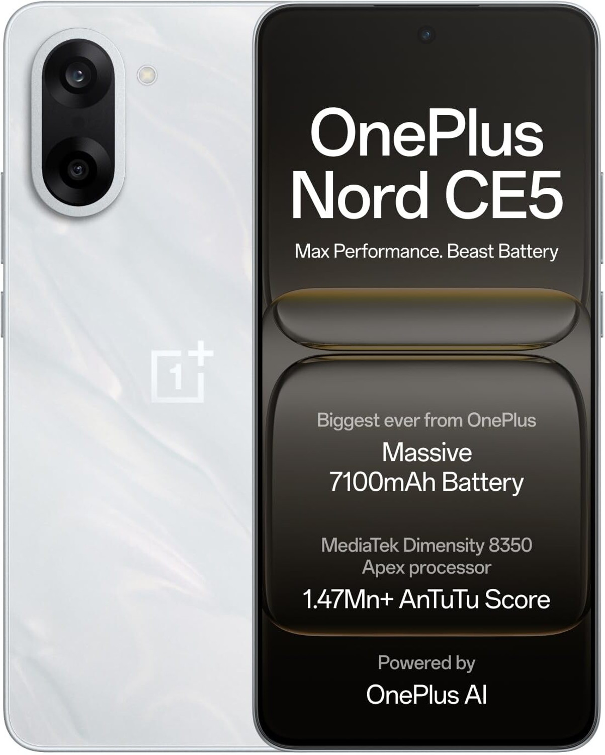 Image of OnePlus Nord CE5 5G (Marble Mist, 128 GB)