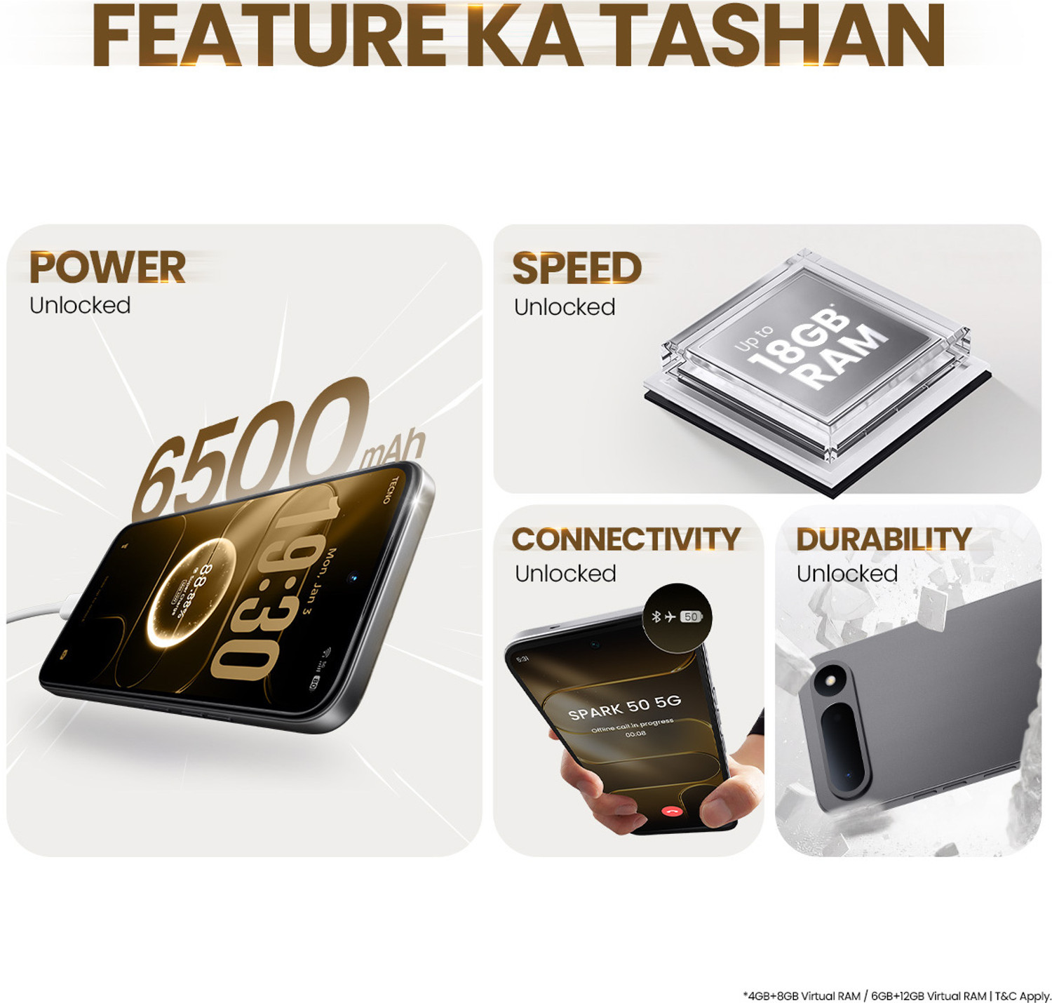 Image of Tecno Spark 50 5G (Ink Black, 128 GB)