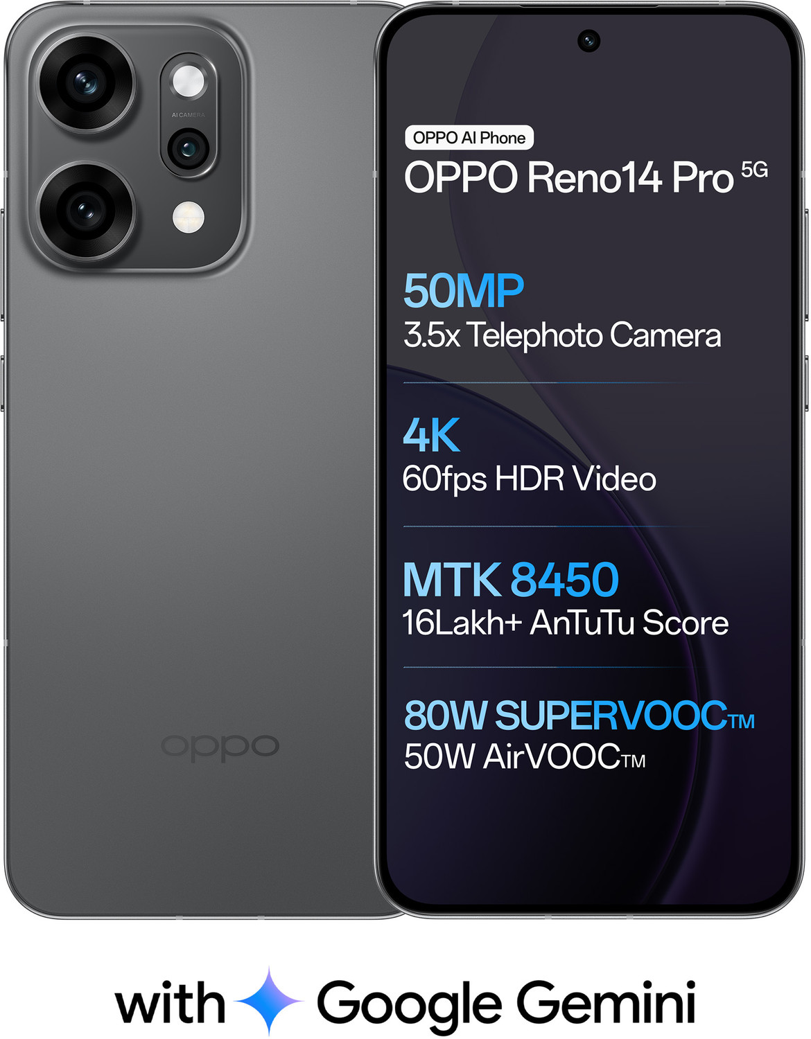 Image of OPPO Reno14 Pro 5G (Titanium Grey, 512 GB)