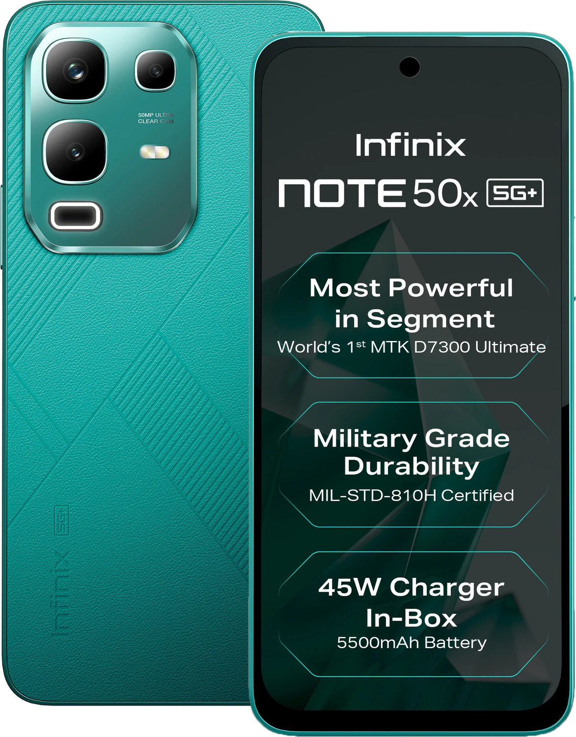 Image of Infinix Note 50x 5G+ 45W Charger In the Box & AI (Sea Breeze Green, 128 GB)