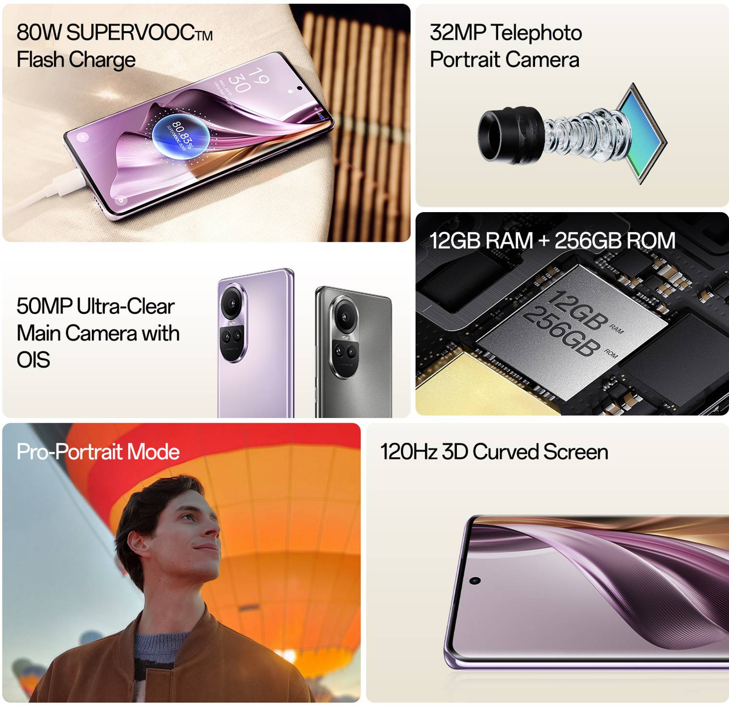 Reno10 प्रो 5G (ग्लॉसी पर्पल, 256 GB) - Image 2