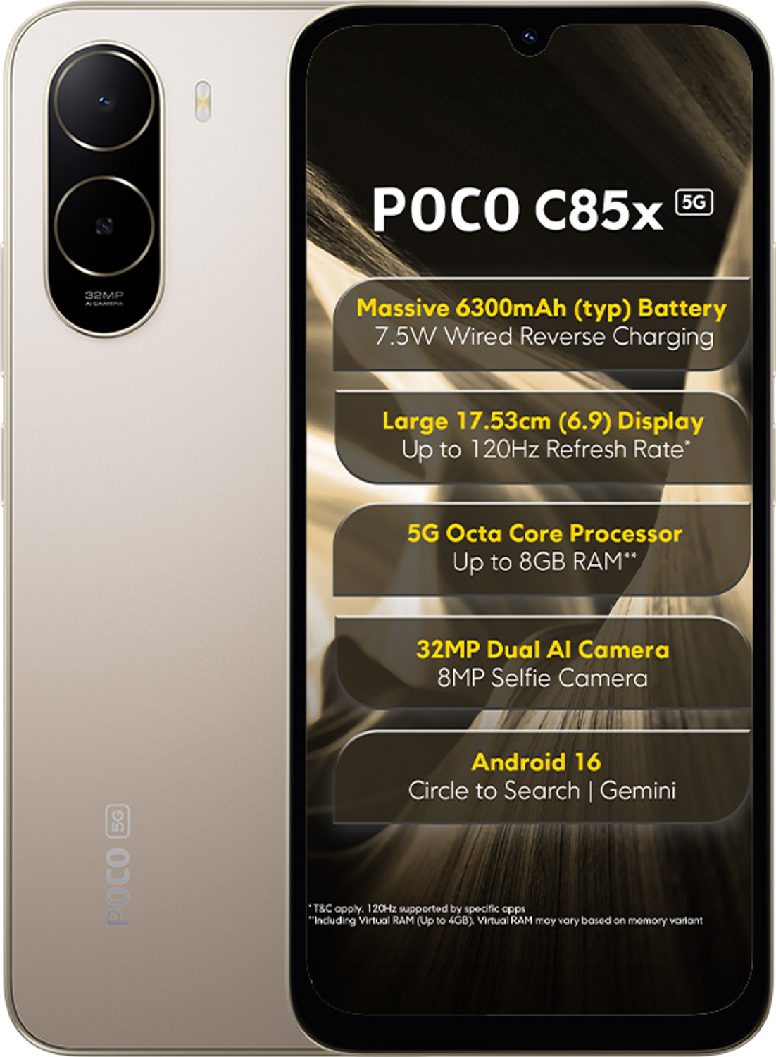 Image of POCO C85x (Sunset Gold, 128 GB)