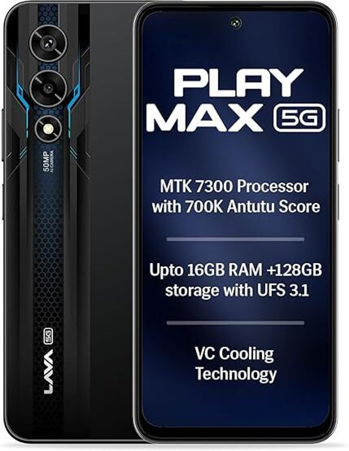 Image of LAVA Play Max 5G (Deccan Black, 128 GB)
