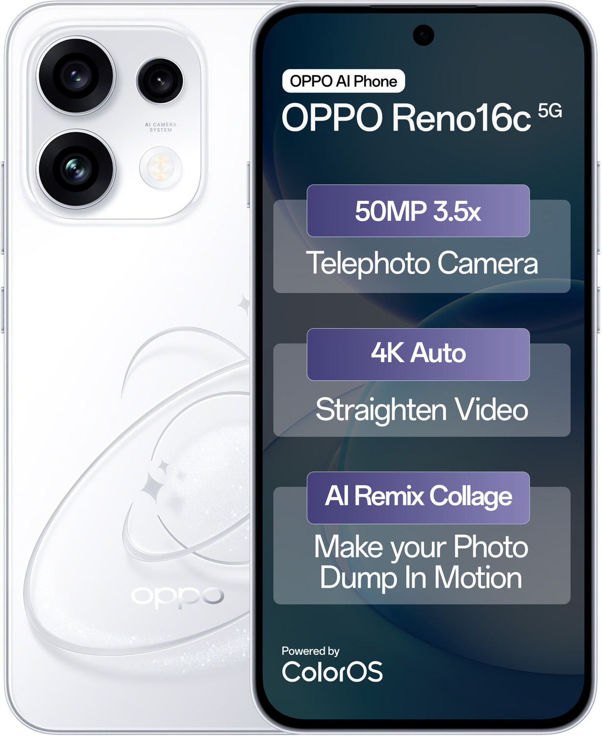 Image of OPPO Reno16c 5G (Starry White, 128 GB)