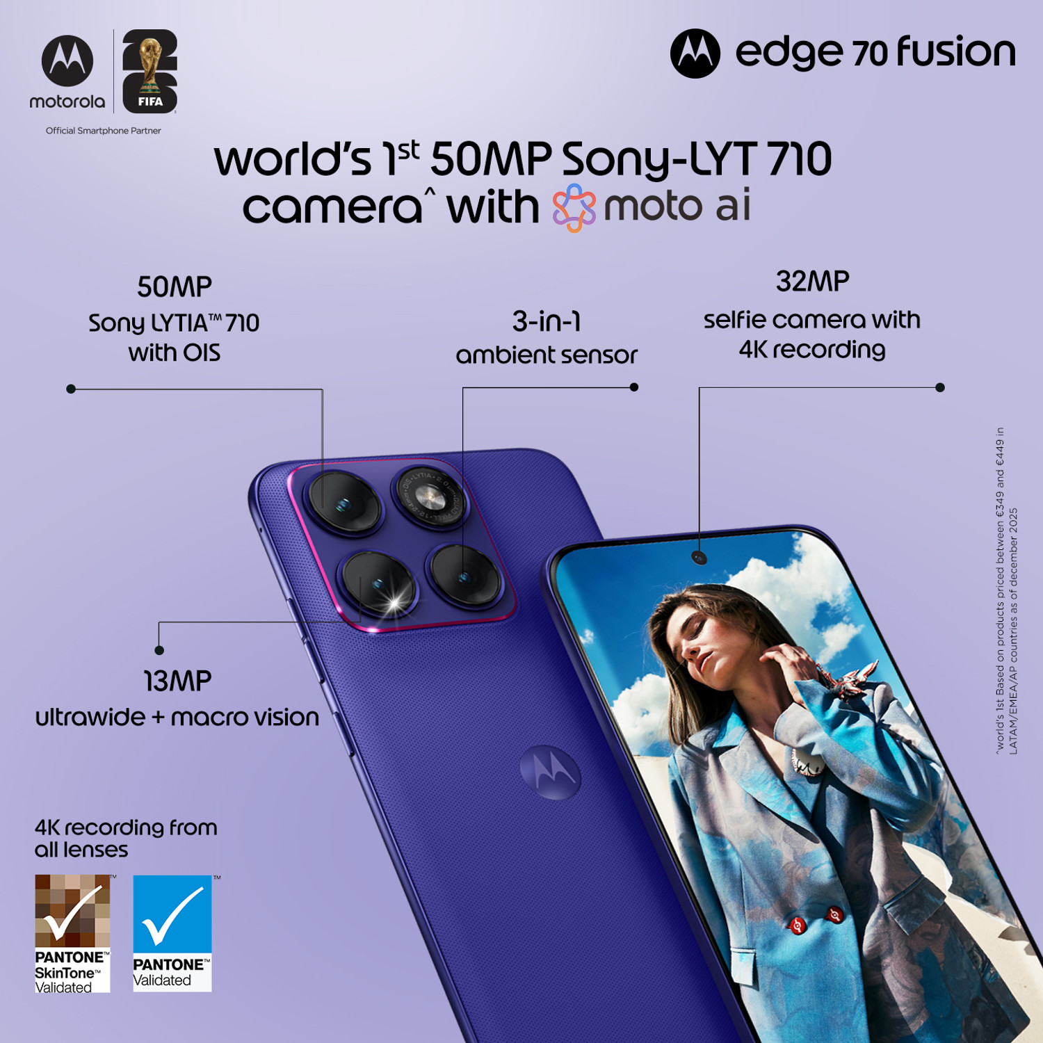 Image of MOTOROLA Edge 70 Fusion (Pantone ORIENT BLUE, 256 GB)