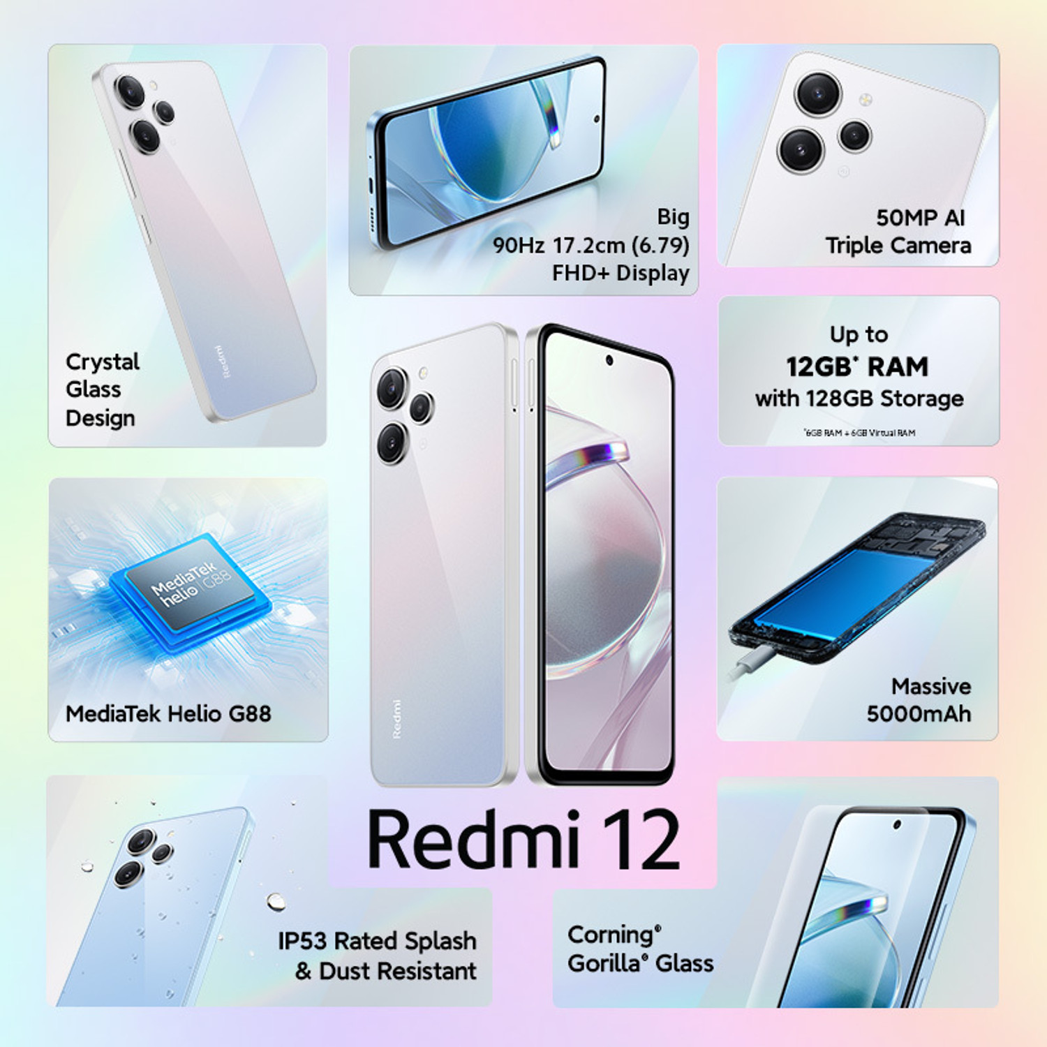 Image of REDMI 12 (Moonstone Silver, 128 GB)