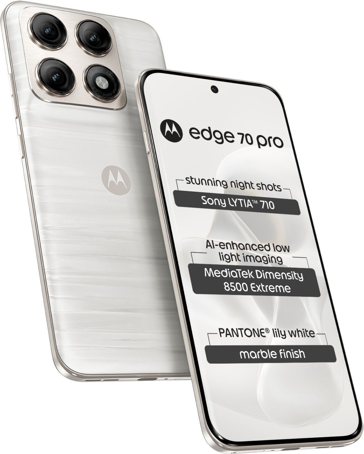 Image of MOTOROLA edge 70 pro (Marble - PANTONE Lily white (white), 256 GB)