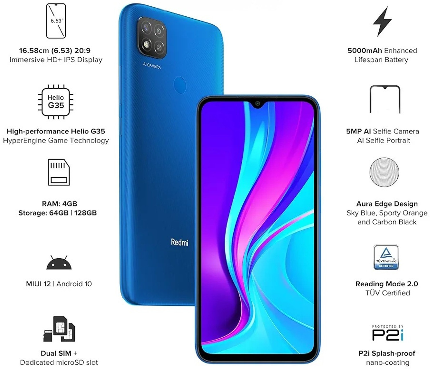 Image of Redmi 9 (Sky Blue, 64 GB)