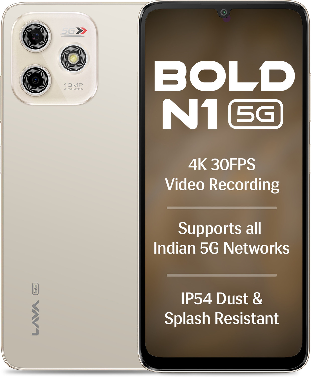 Image of LAVA Bold N1 5G (Champagne Gold, 64 GB)