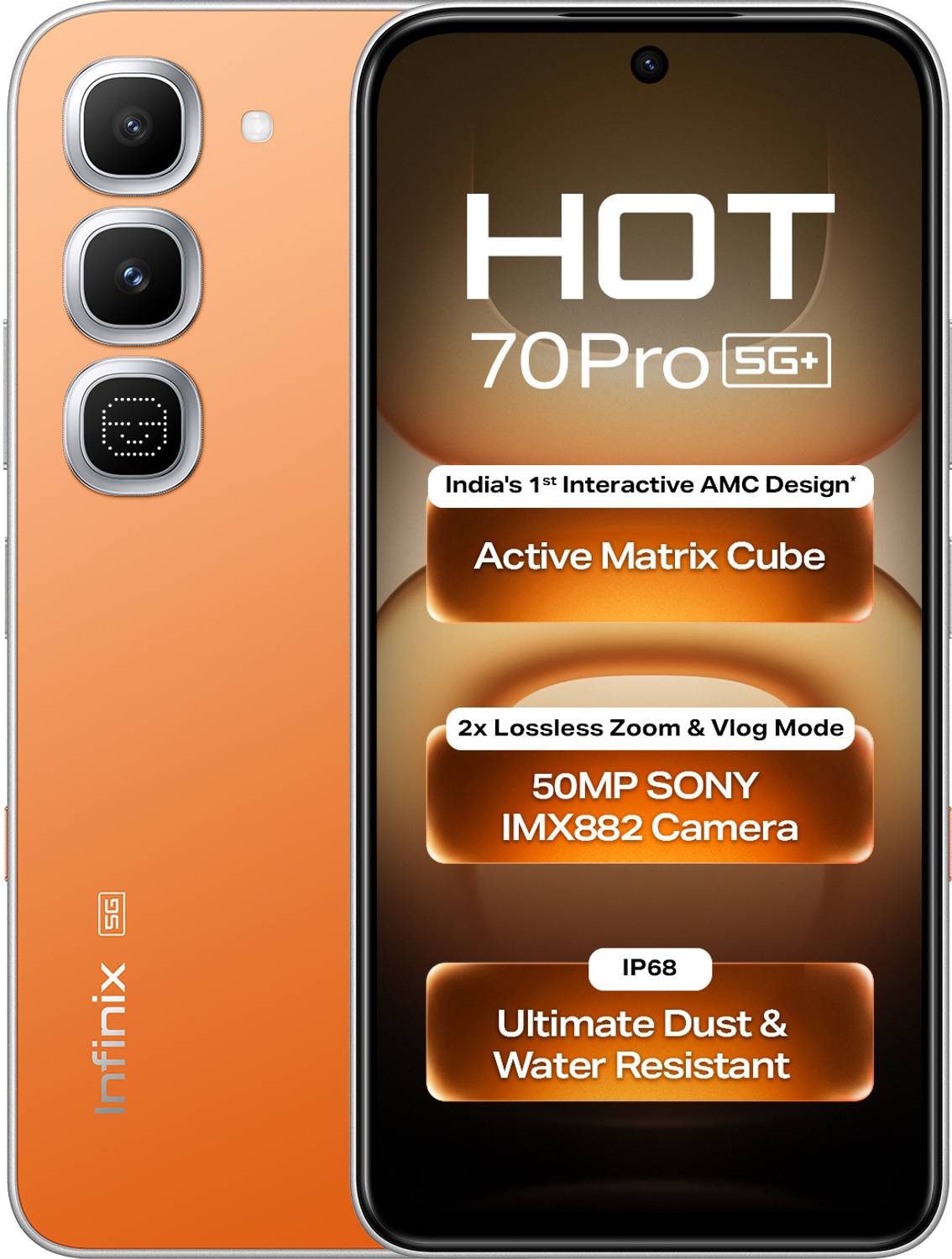 Infinix HOT 70 Pro 5G 128GB Orange - Image 1