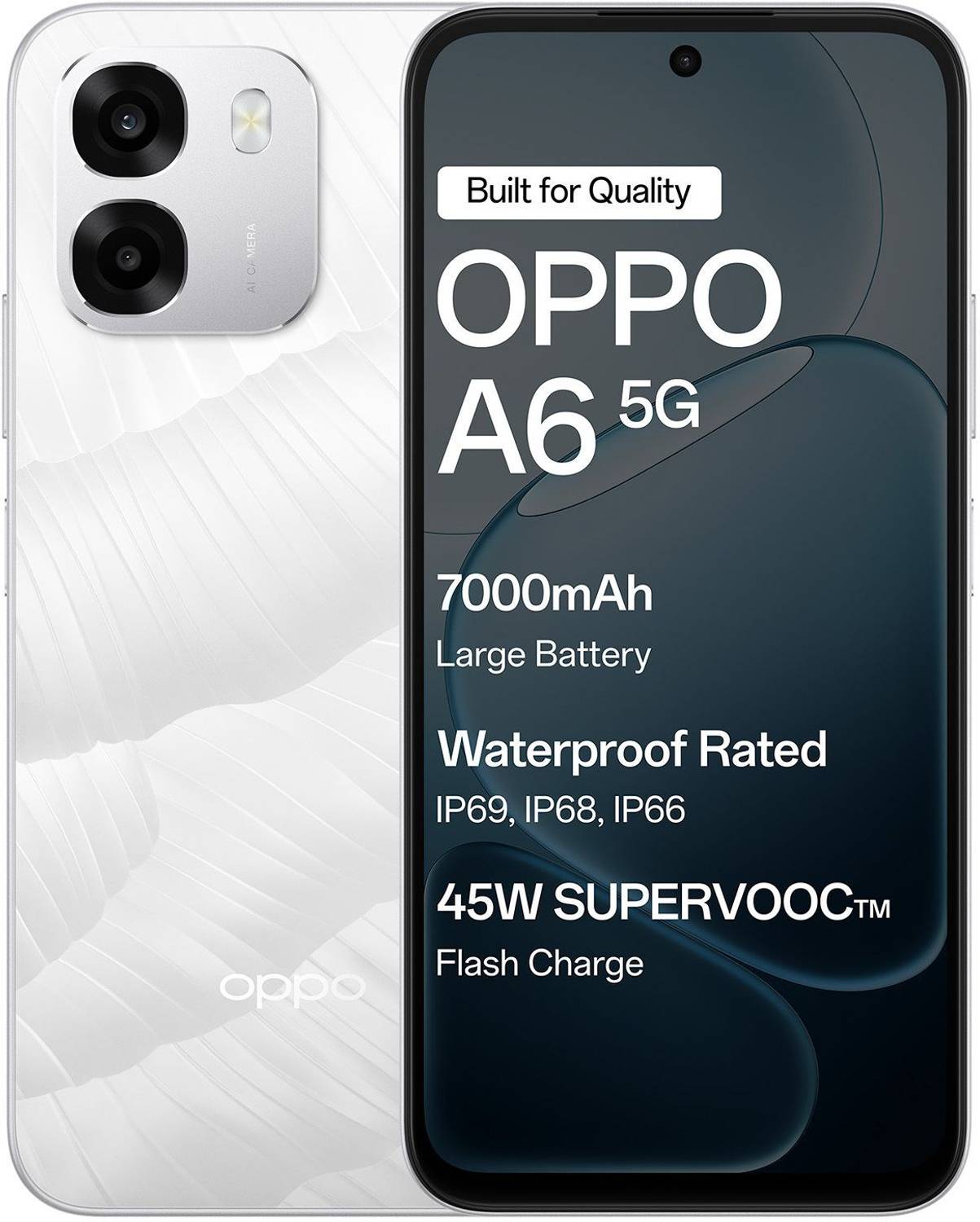 OPPO A6 5G 128GB Ice White - Image 1