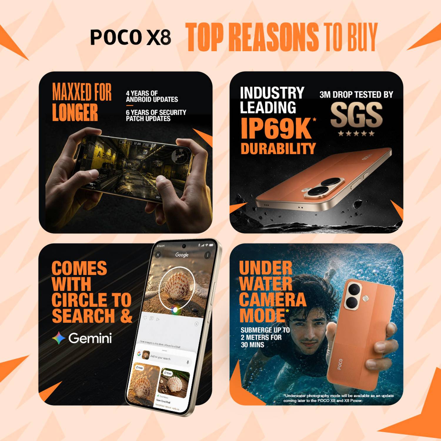 POCO X8 128GB Fiery Orange - Image 2