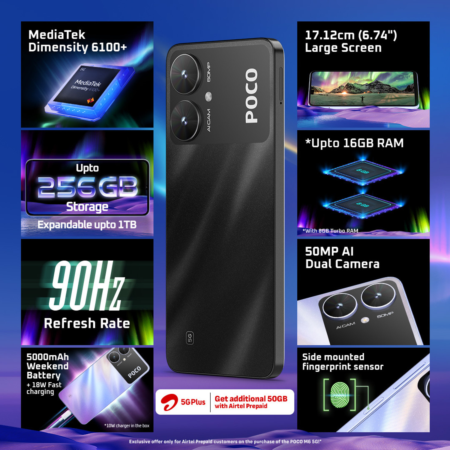 Image of POCO M6 5G (Galactic Black, 64 GB)