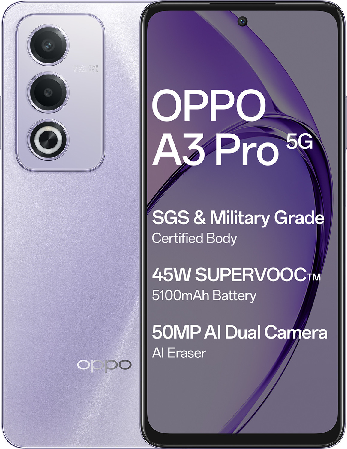 Image of OPPO A3 Pro 5G (Moonlight Purple, 256 GB)