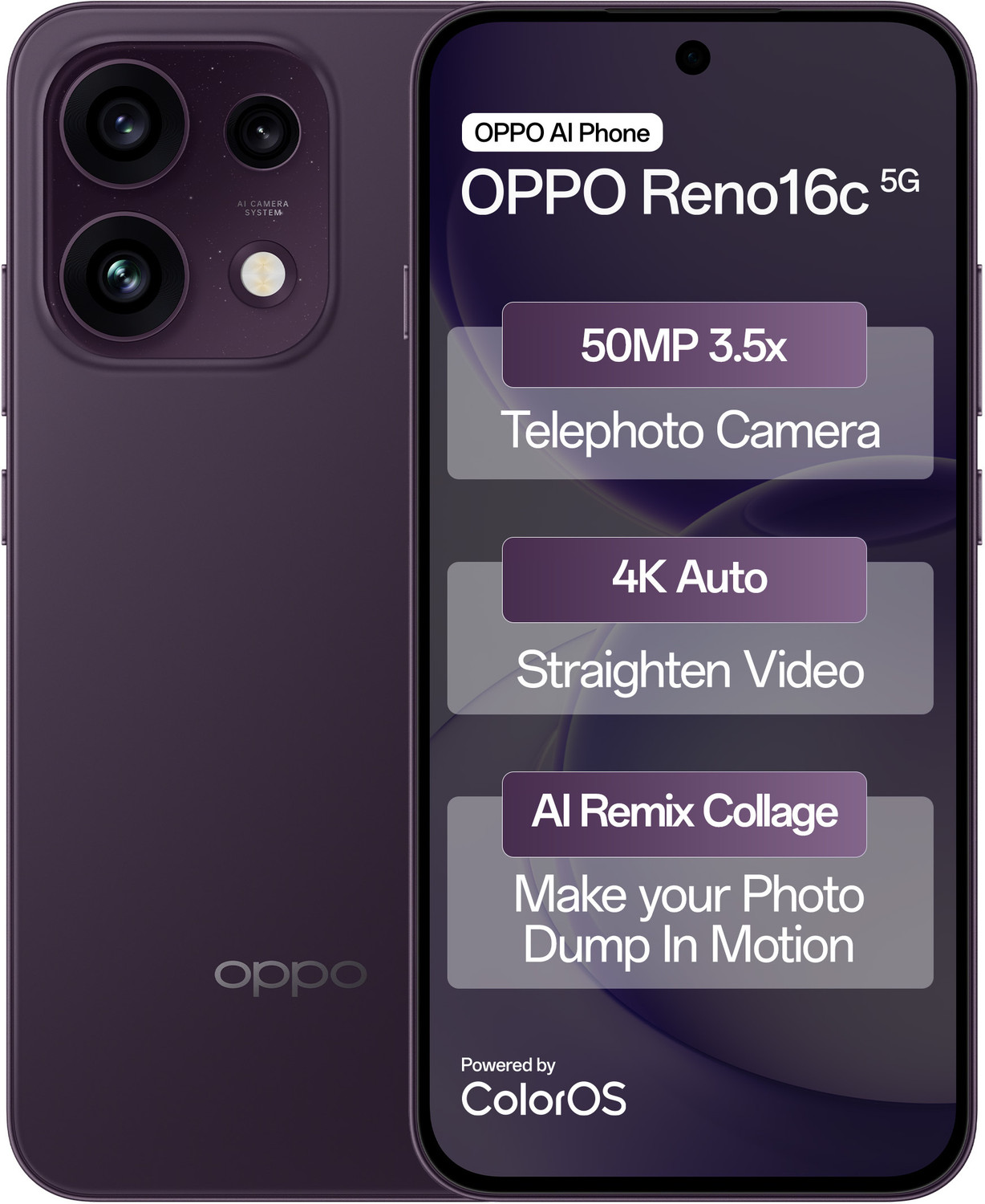 Image of OPPO Reno16c 5G (Twilight Violet, 128 GB)