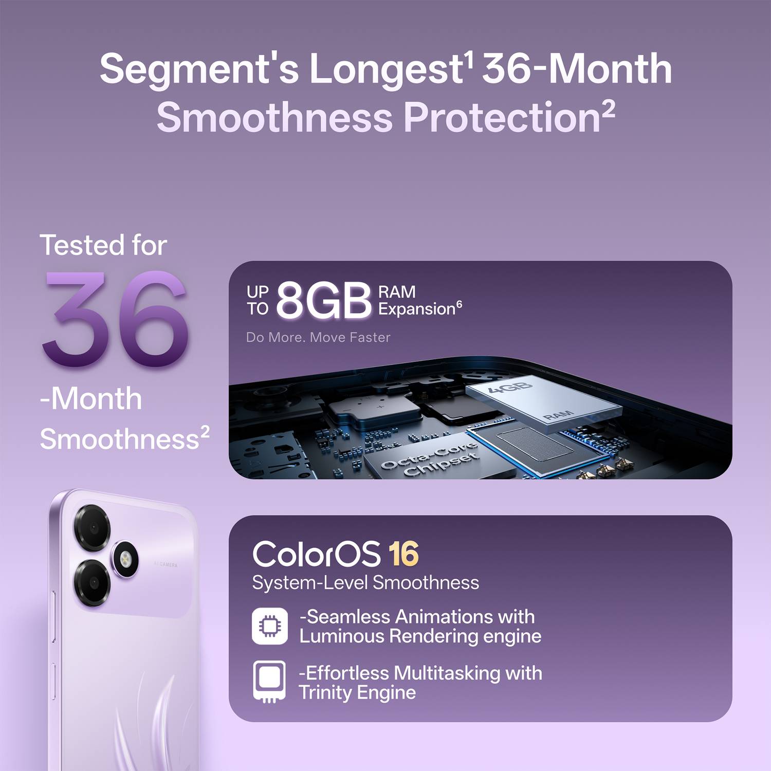 OPPO K14 Lite 64GB Purple - Image 2