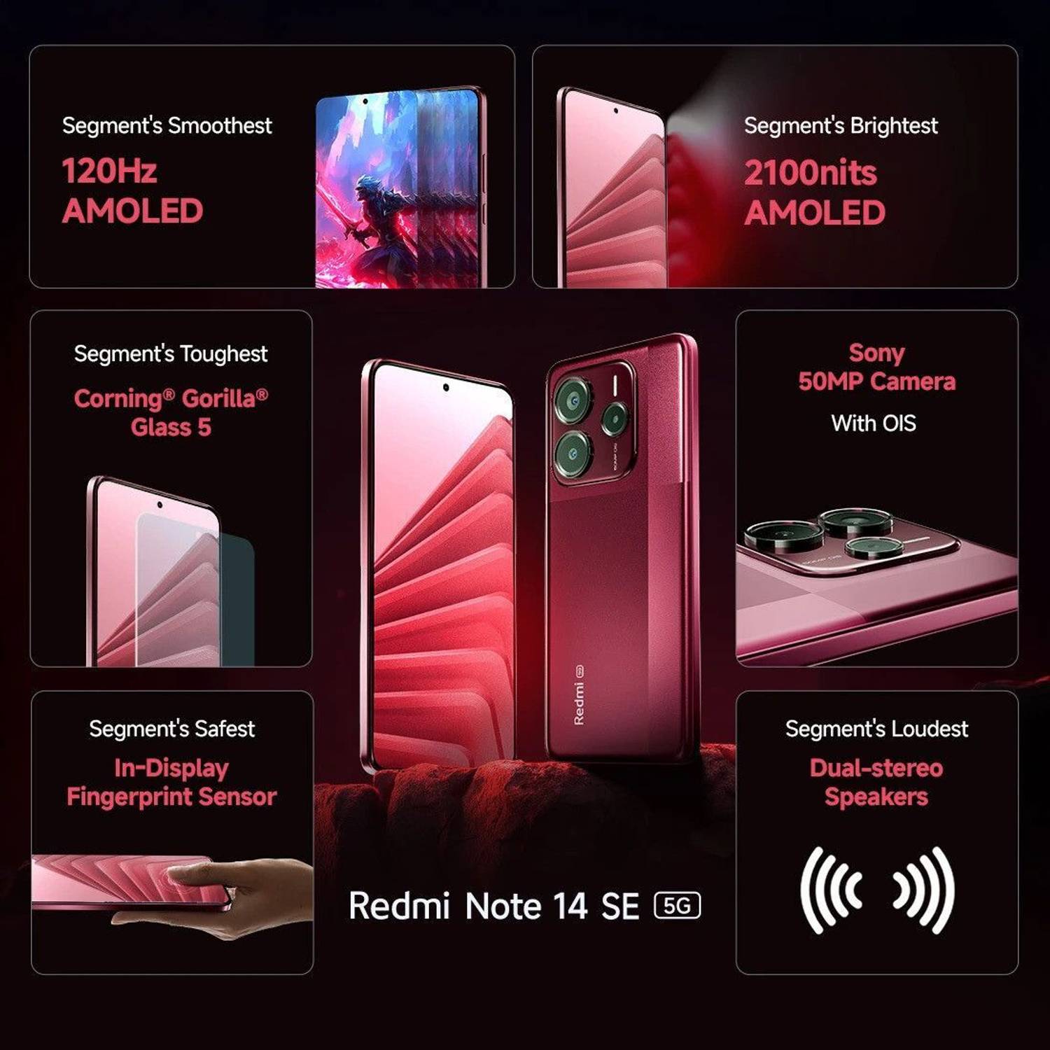 Redmi Note 14 SE 5G 128GB Crimson Art - Image 4