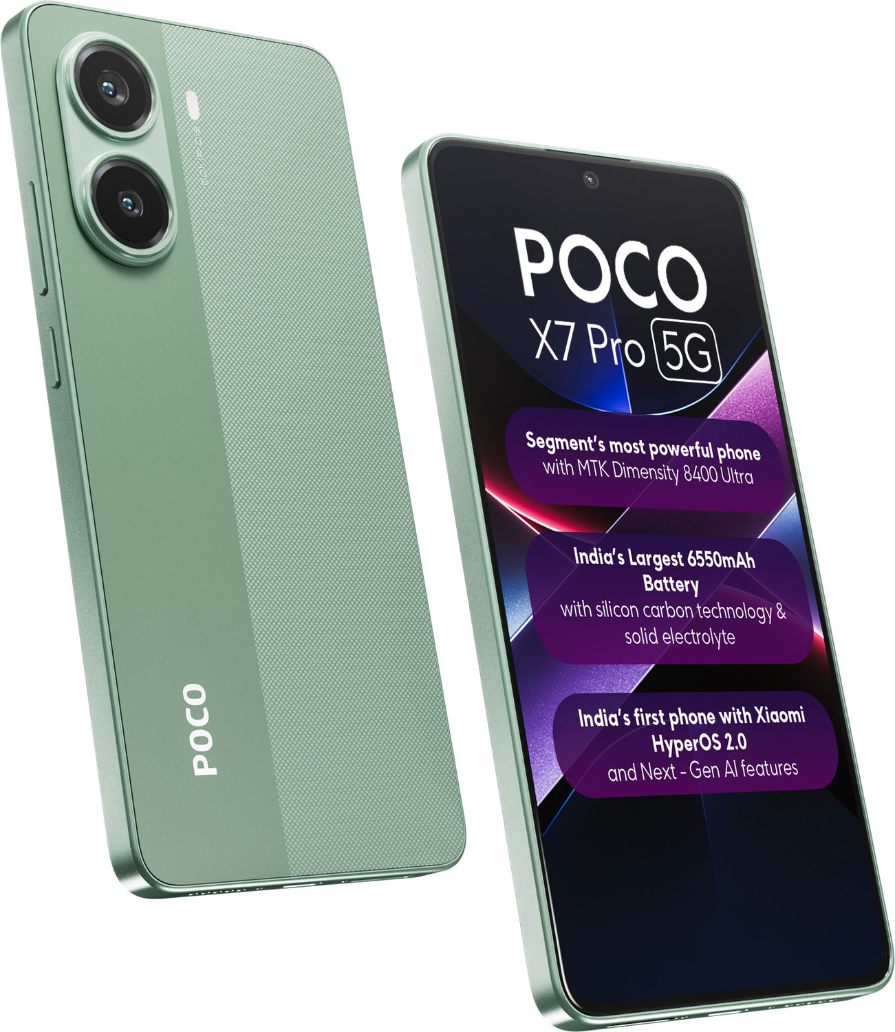 Image of POCO X7 Pro 5G (Nebula Green, 256 GB)