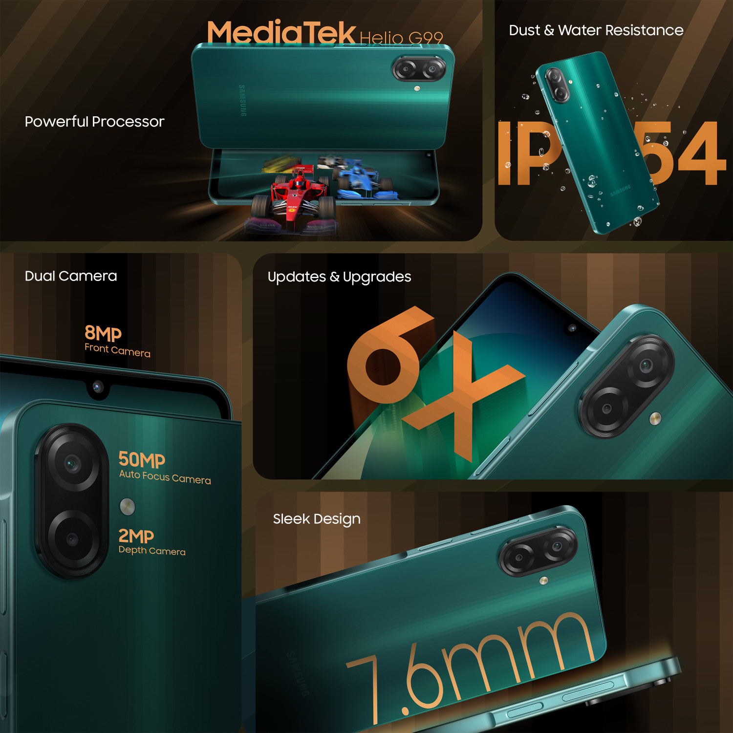 Image of Samsung Galaxy F07 (Green, 64 GB)