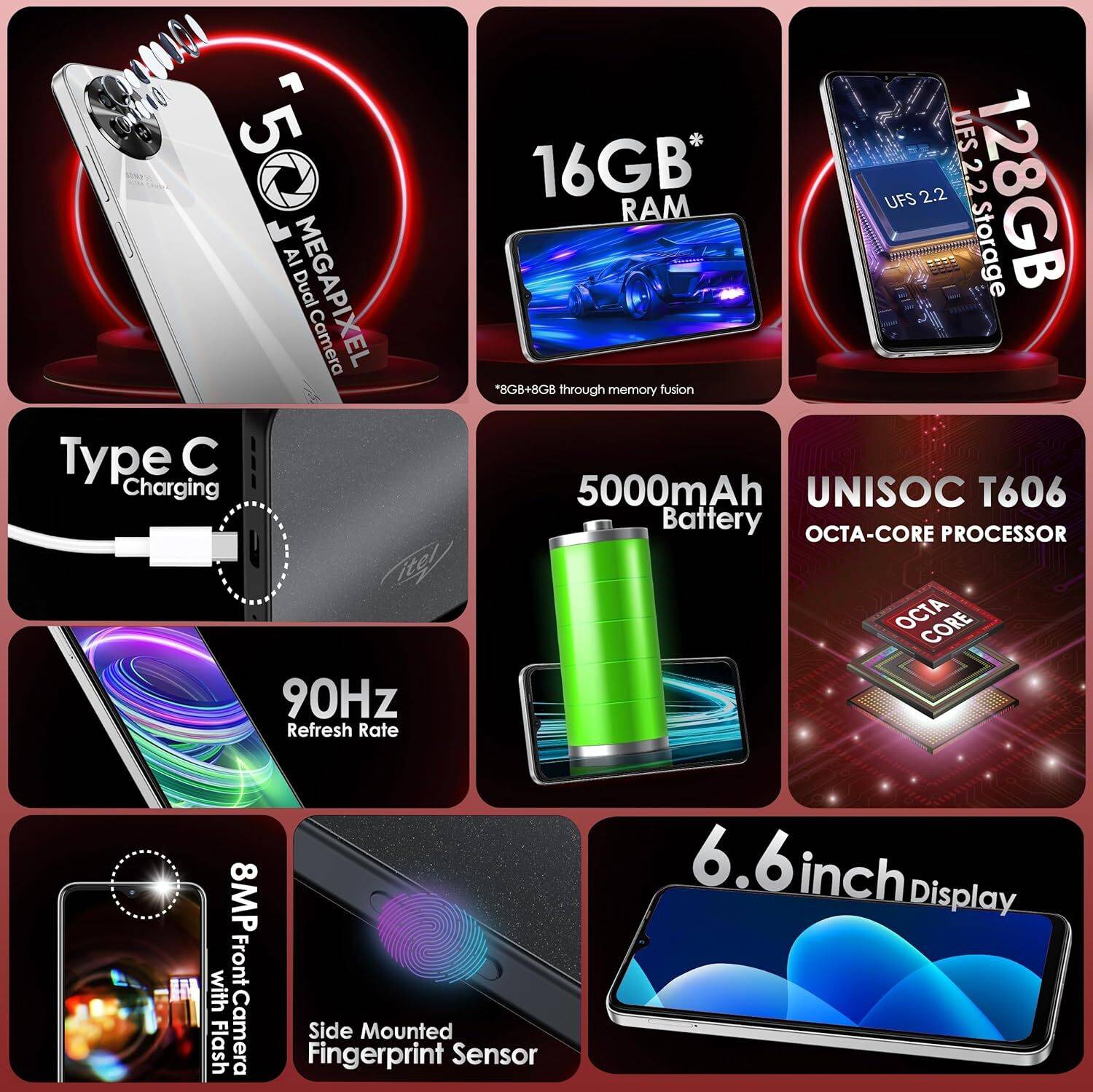 itel S23 128GB Starry Black - Image 5