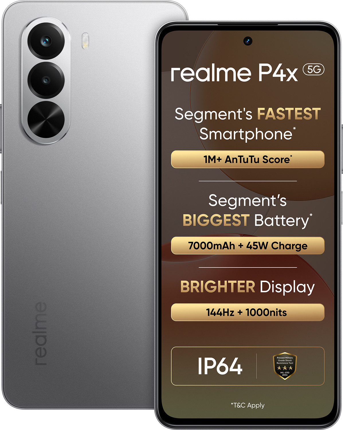 Image of realme P4x 5G (Matte Silver, 128 GB)