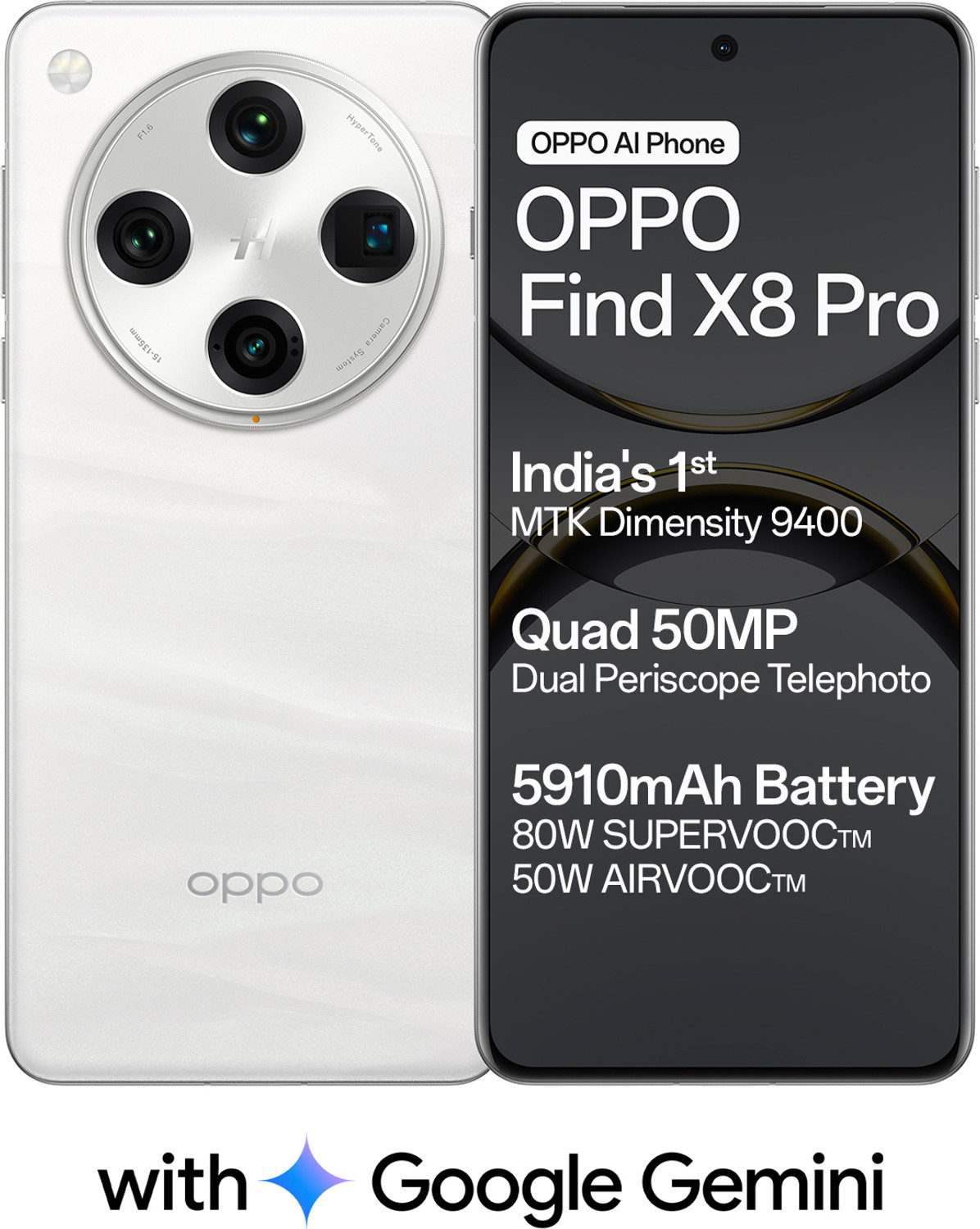Image of OPPO Find X8 Pro 5G (Pearl White, 512 GB)
