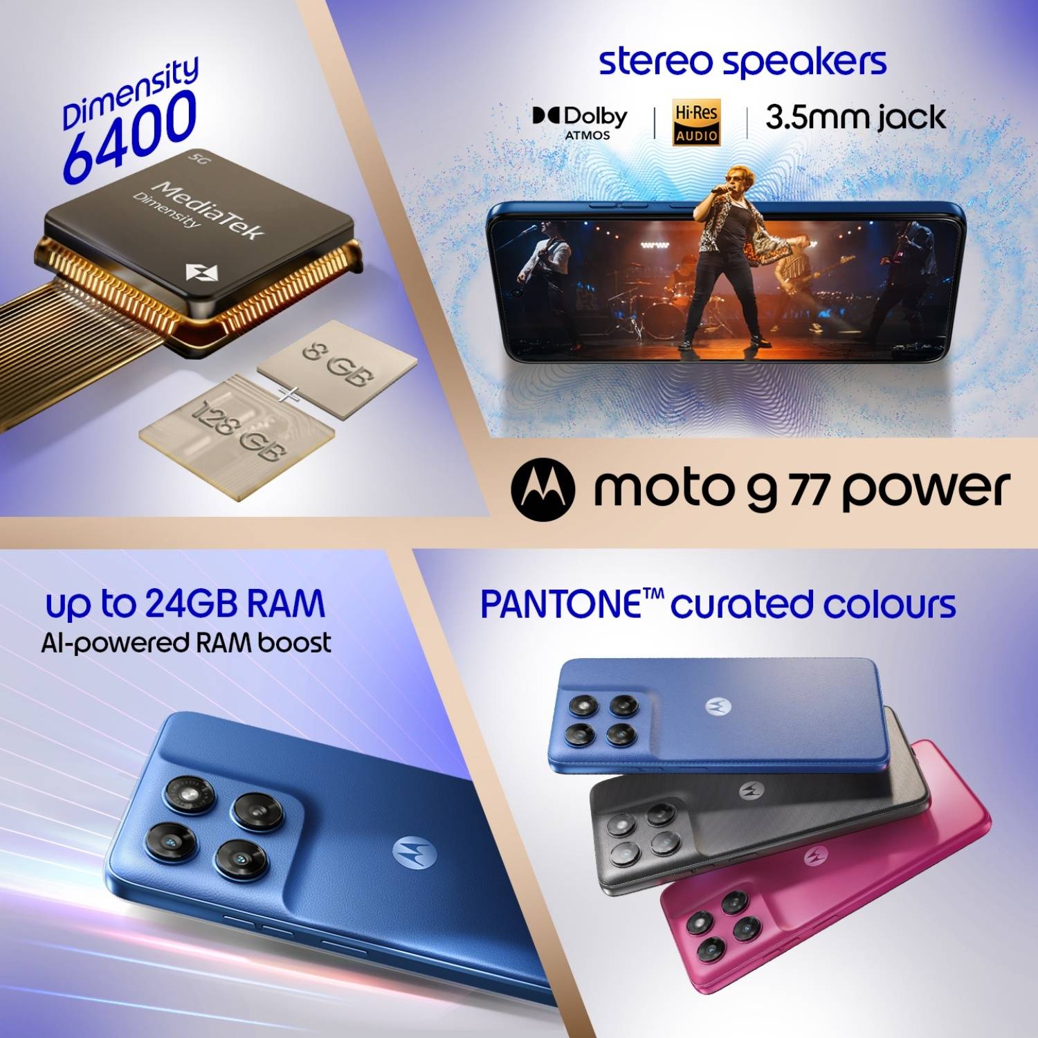 Motorola G77 Power 128GB Blue - Image 3