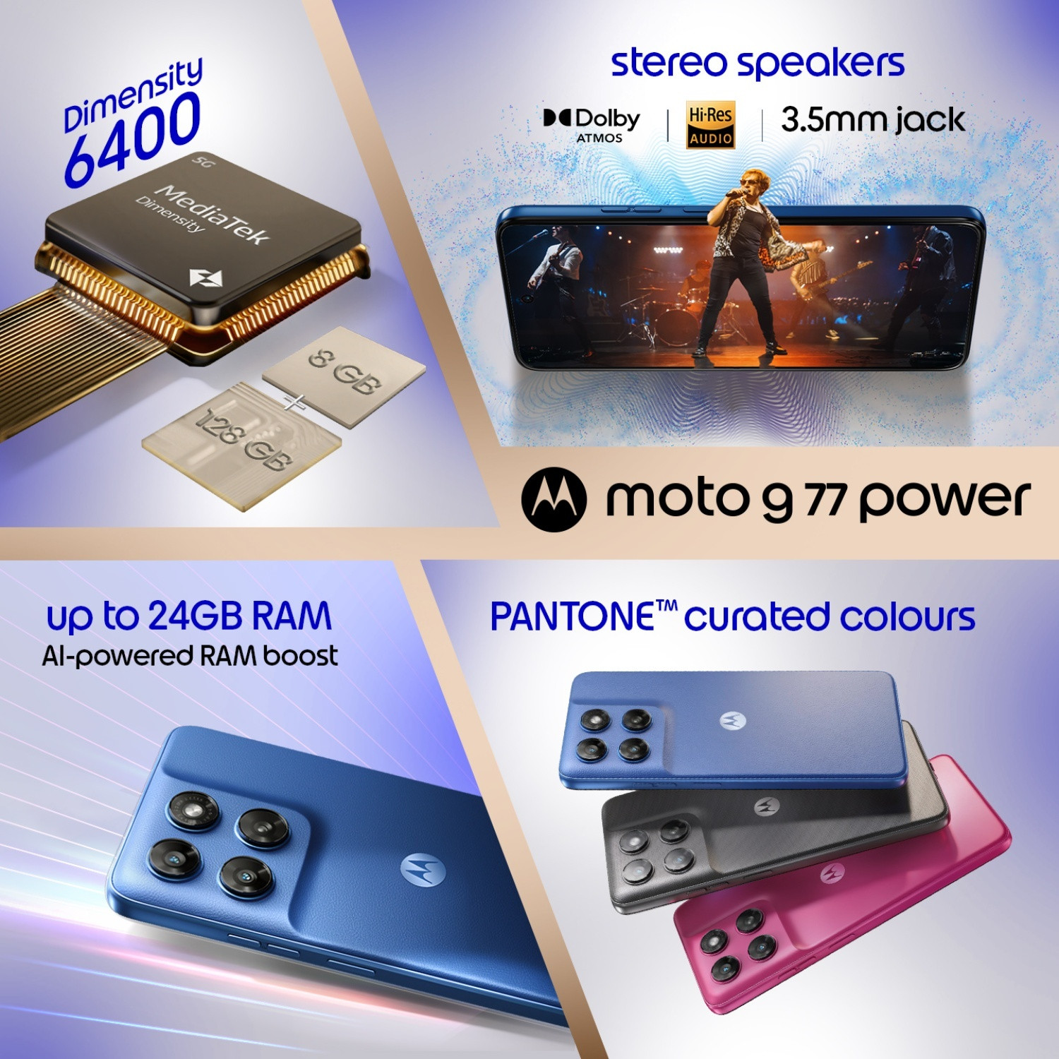 Image of MOTOROLA G77 Power (PANTONE Nautical Blue, 128 GB)