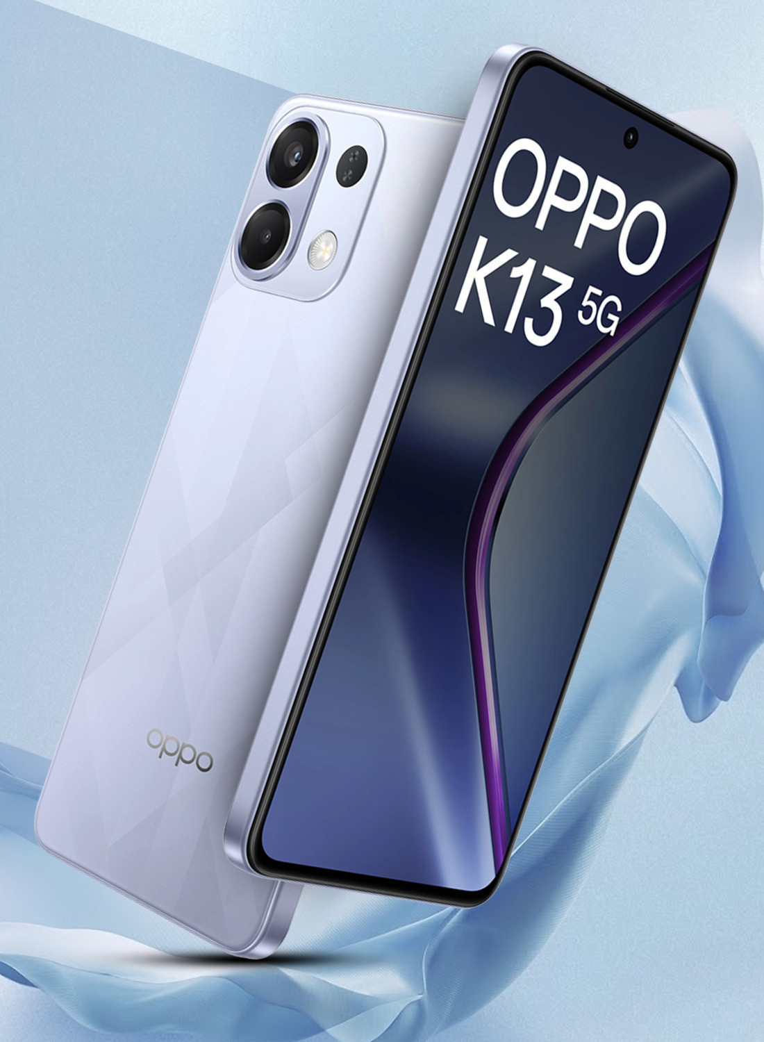 Image of OPPO K13 5G with 7000mAh and 80W SUPERVOOC Charger In-The-Box (Icy Purple, 128 GB)